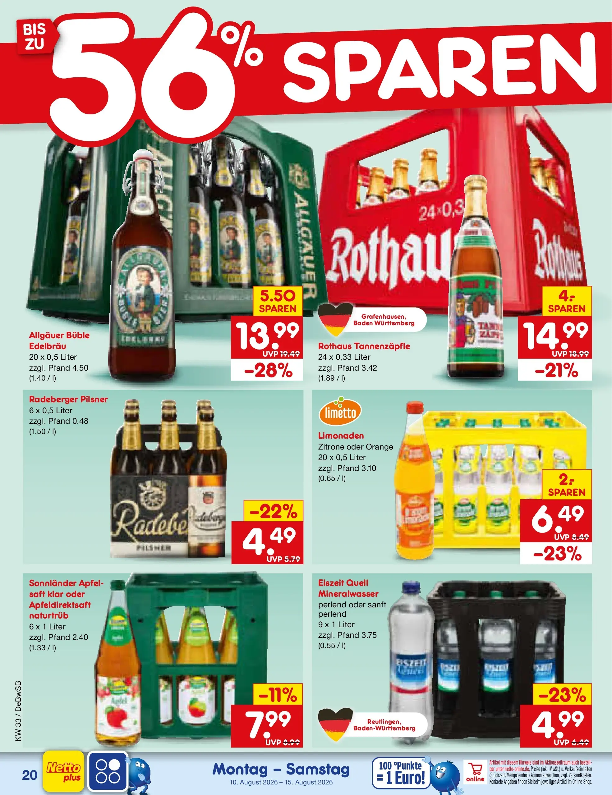 Netto Marken-Discount Prospekt Waiblingen-Bittenfeld (ab 10.08.2026) ยป Angebote | Seite: 28 | Produkte: รpfel, Mineralwasser, Zitrone, Radeberger pilsner Netto Marken-Discount Prospekt Waiblingen-Bittenfeld (ab 10.08.2026) ยป Angebote | Seite: 28 | Produkte: รpfel, Mineralwasser, Zitrone, Radeberger pilsner