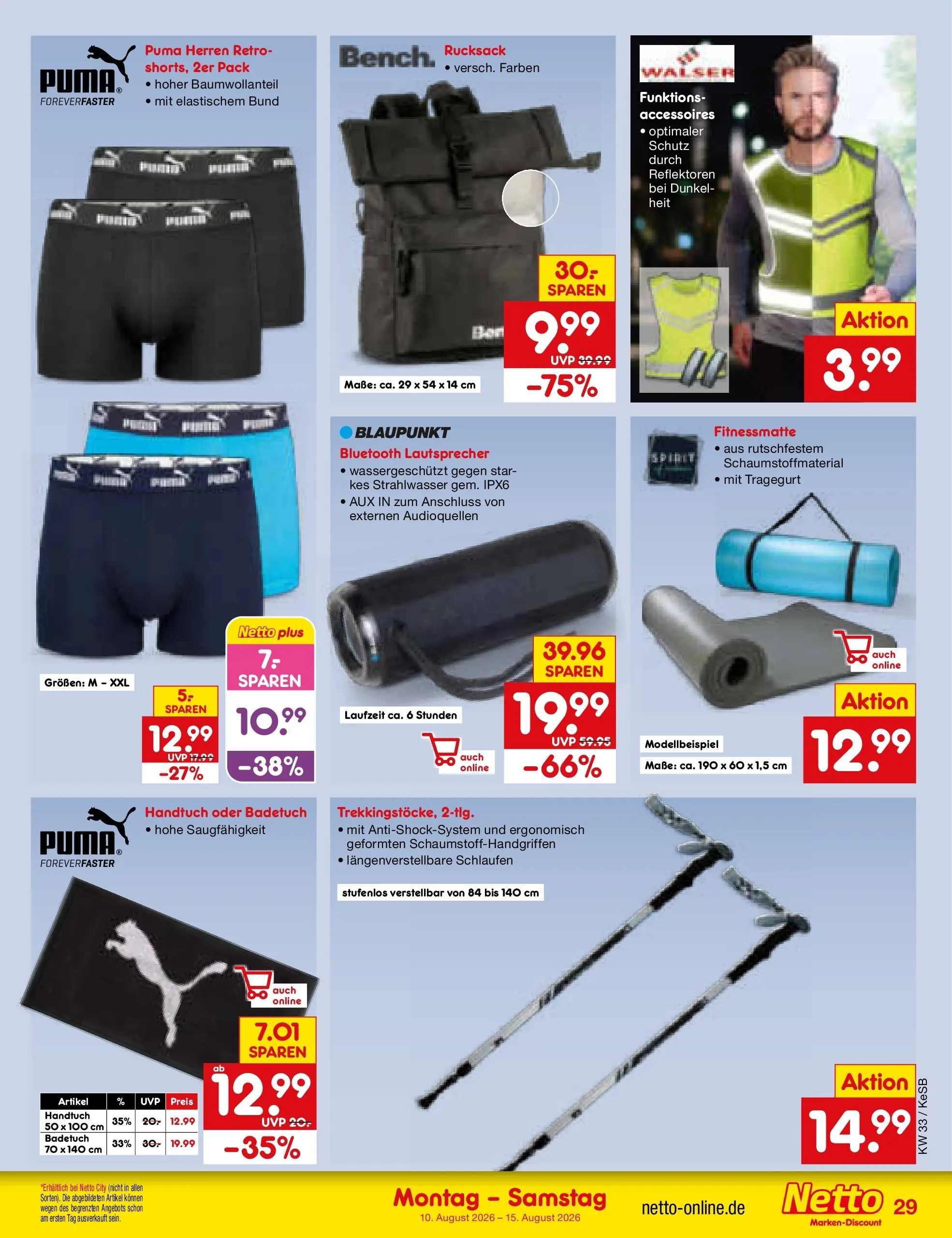 Netto Marken-Discount Prospekt Bonn (ab 10.08.2026) ยป Angebote | Seite: 41 | Produkte: Lautsprecher, Rucksack Netto Marken-Discount Prospekt Bonn (ab 10.08.2026) ยป Angebote | Seite: 41 | Produkte: Lautsprecher, Rucksack