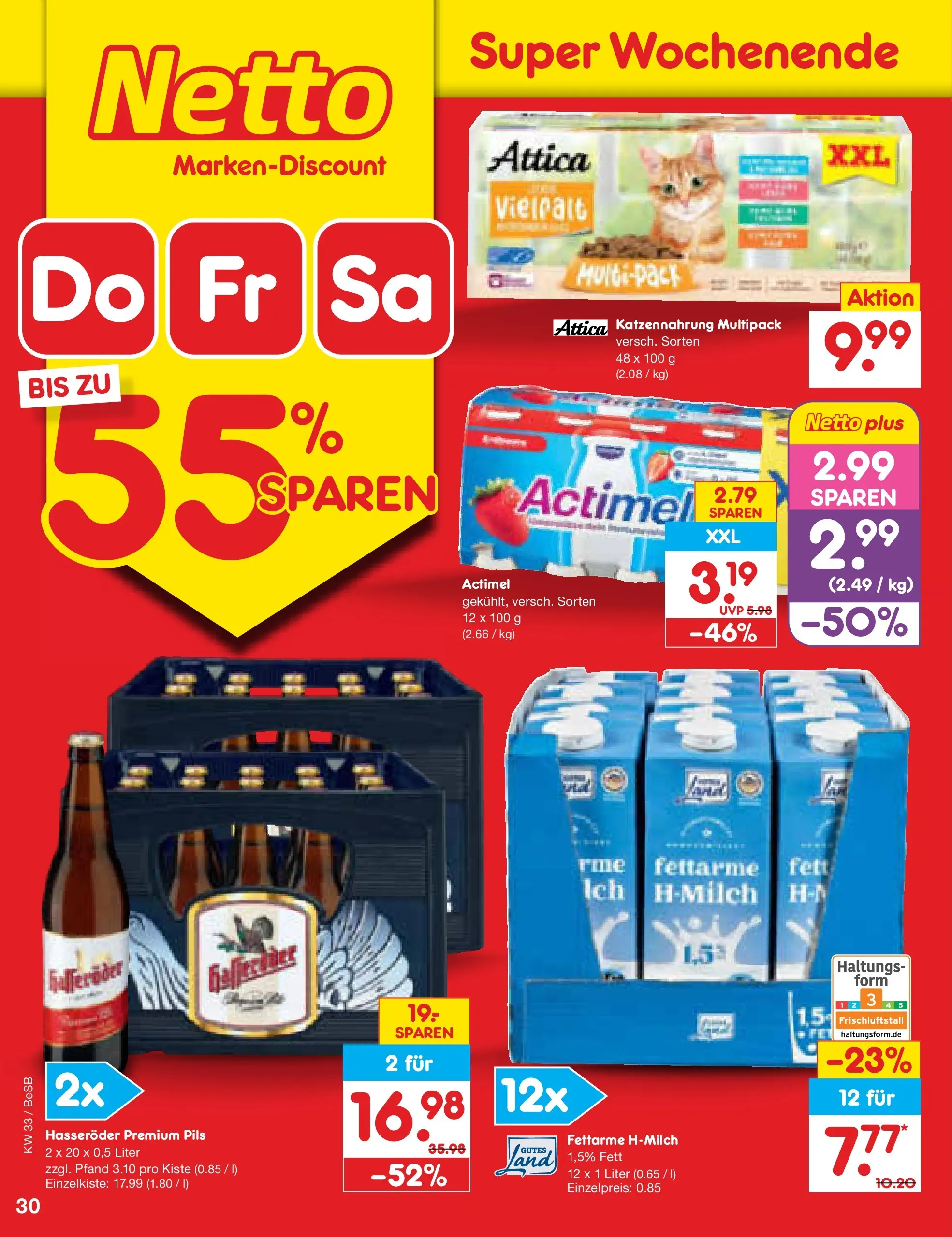 Netto Marken-Discount Prospekt Kremmen (ab 10.08.2026) » Angebote | Seite: 46 | Produkte: Actimel, Pils, Hasseröder