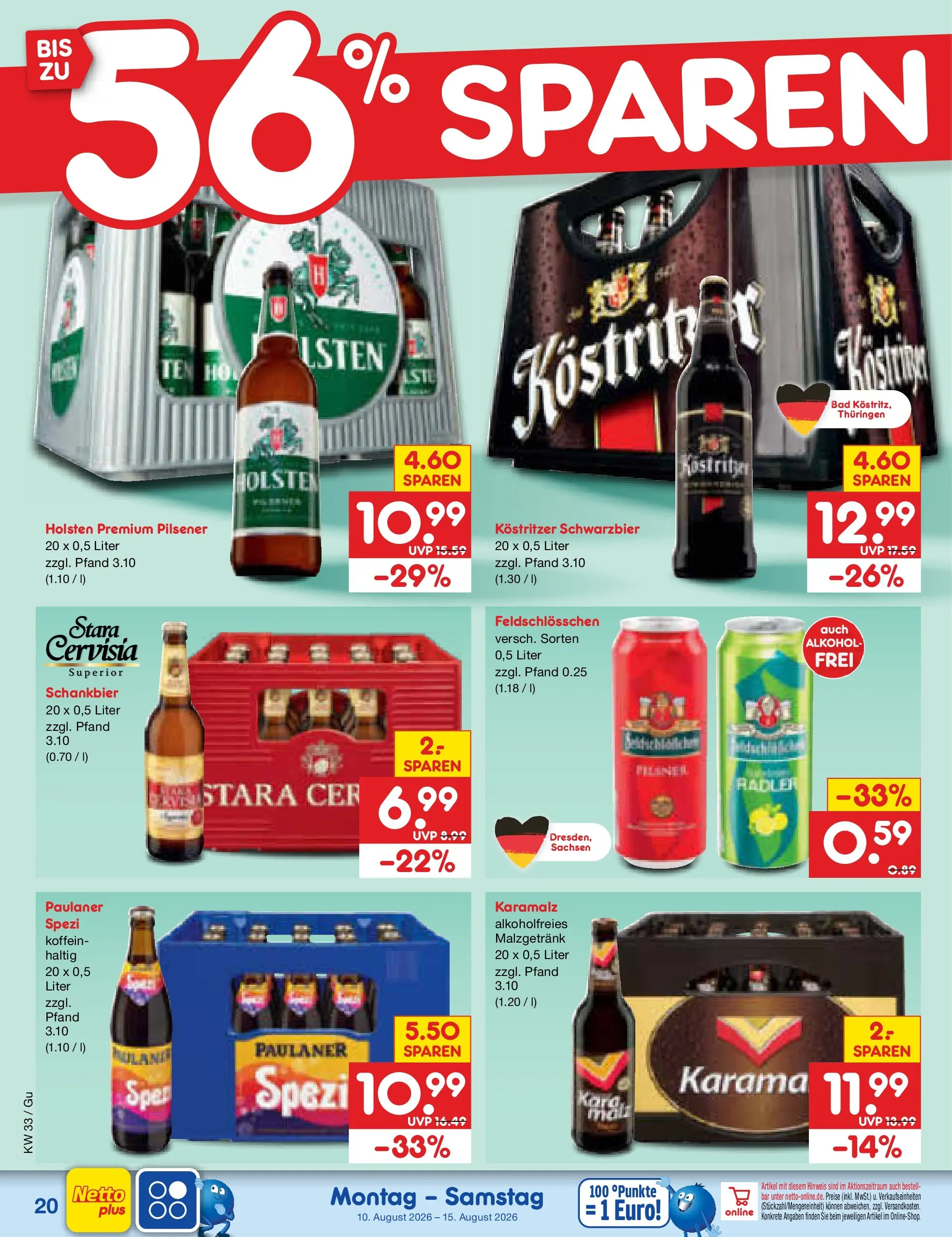 Netto Marken-Discount Prospekt Machern (ab 10.08.2026) ยป Angebote | Seite: 28 | Produkte: Kostritzer, Bad, Holsten, Paulaner Netto Marken-Discount Prospekt Machern (ab 10.08.2026) ยป Angebote | Seite: 28 | Produkte: Kostritzer, Bad, Holsten, Paulaner