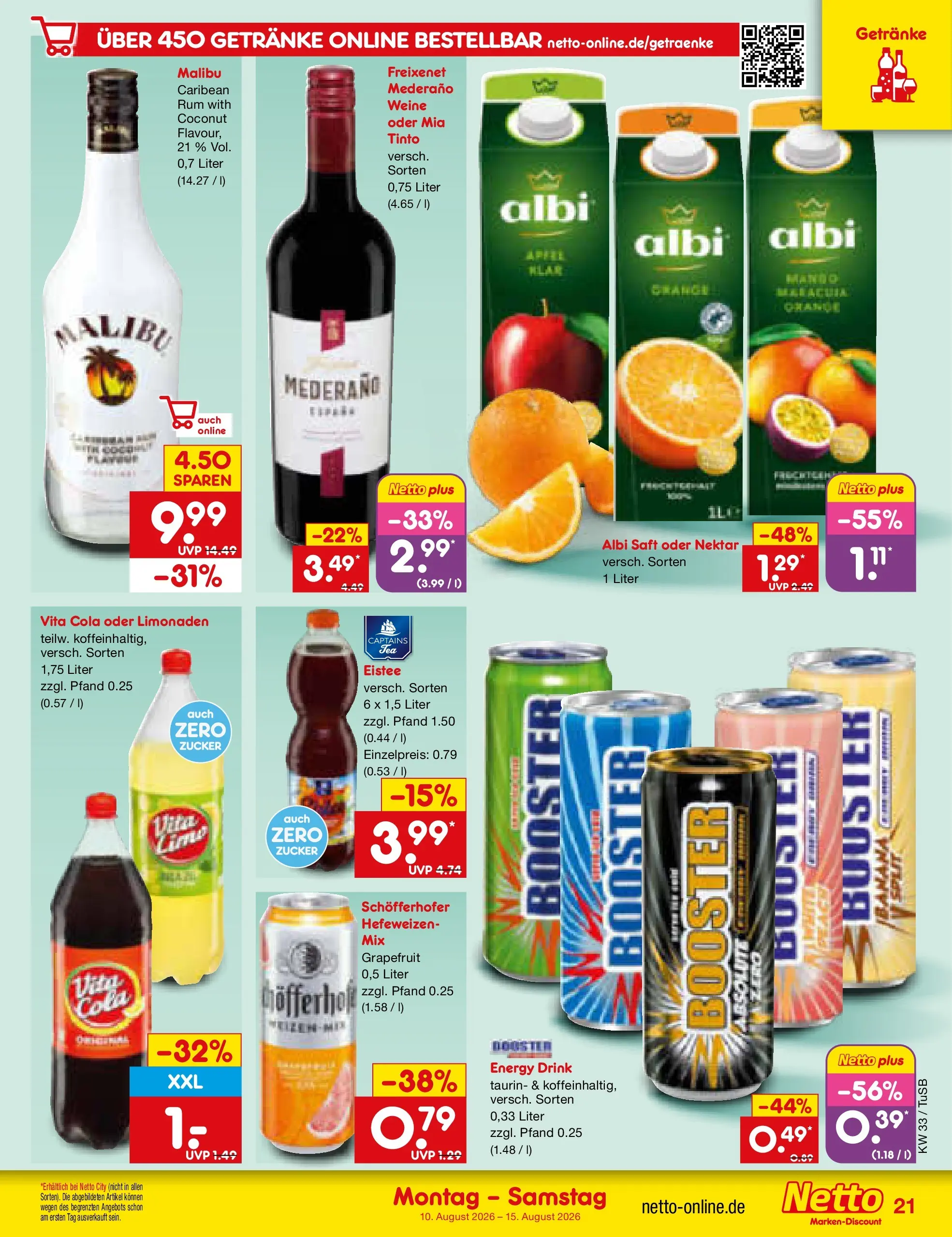 Netto Marken-Discount Prospekt Lahr-Langenwinkel (ab 10.08.2026) ยป Angebote | Seite: 29 | Produkte: Cola, Energy, Rum, Vita cola Netto Marken-Discount Prospekt Lahr-Langenwinkel (ab 10.08.2026) ยป Angebote | Seite: 29 | Produkte: Cola, Energy, Rum, Vita cola