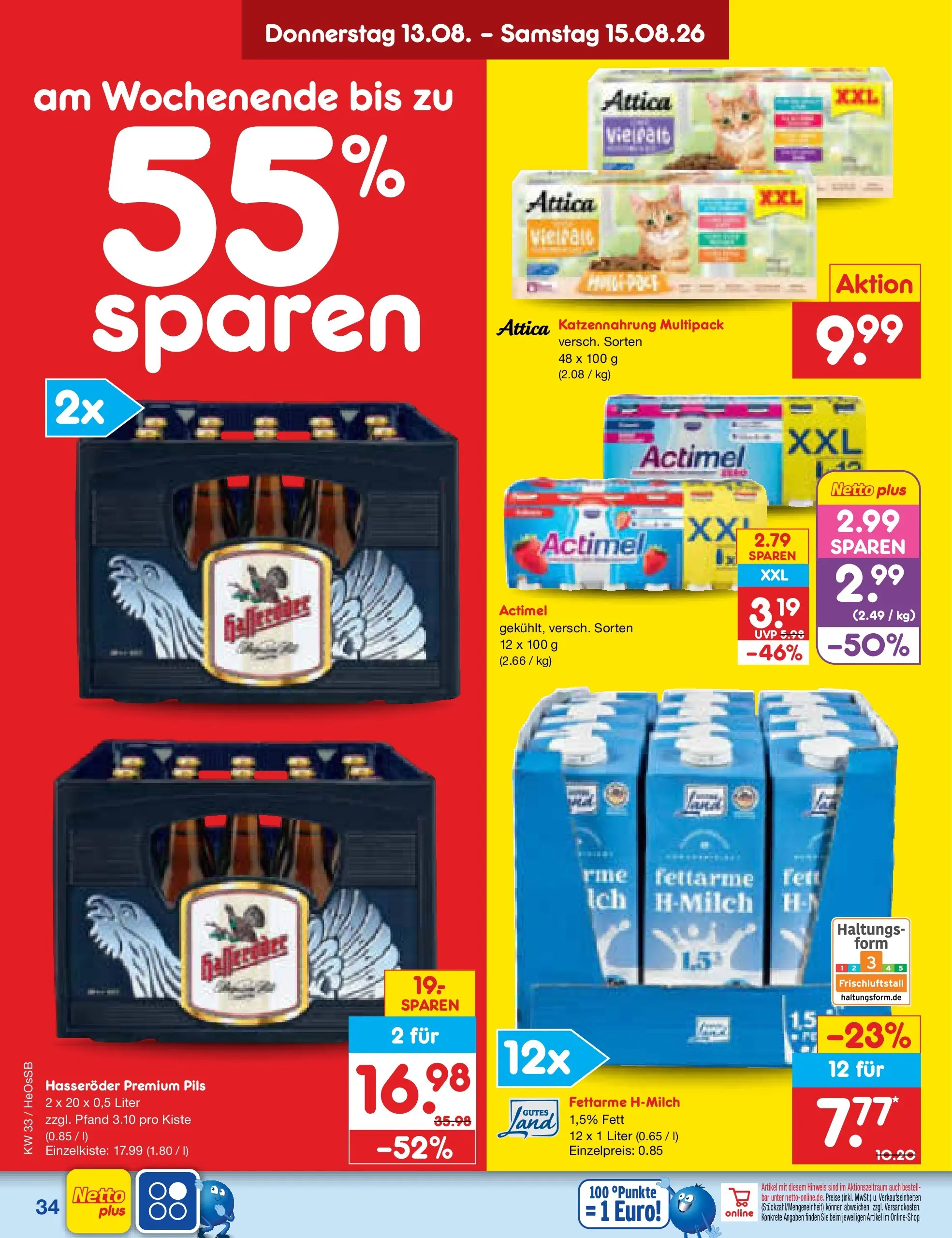 Netto Marken-Discount Prospekt Kröpelin (ab 10.08.2026) » Angebote | Seite: 46 | Produkte: Actimel, Pils, Hasseröder