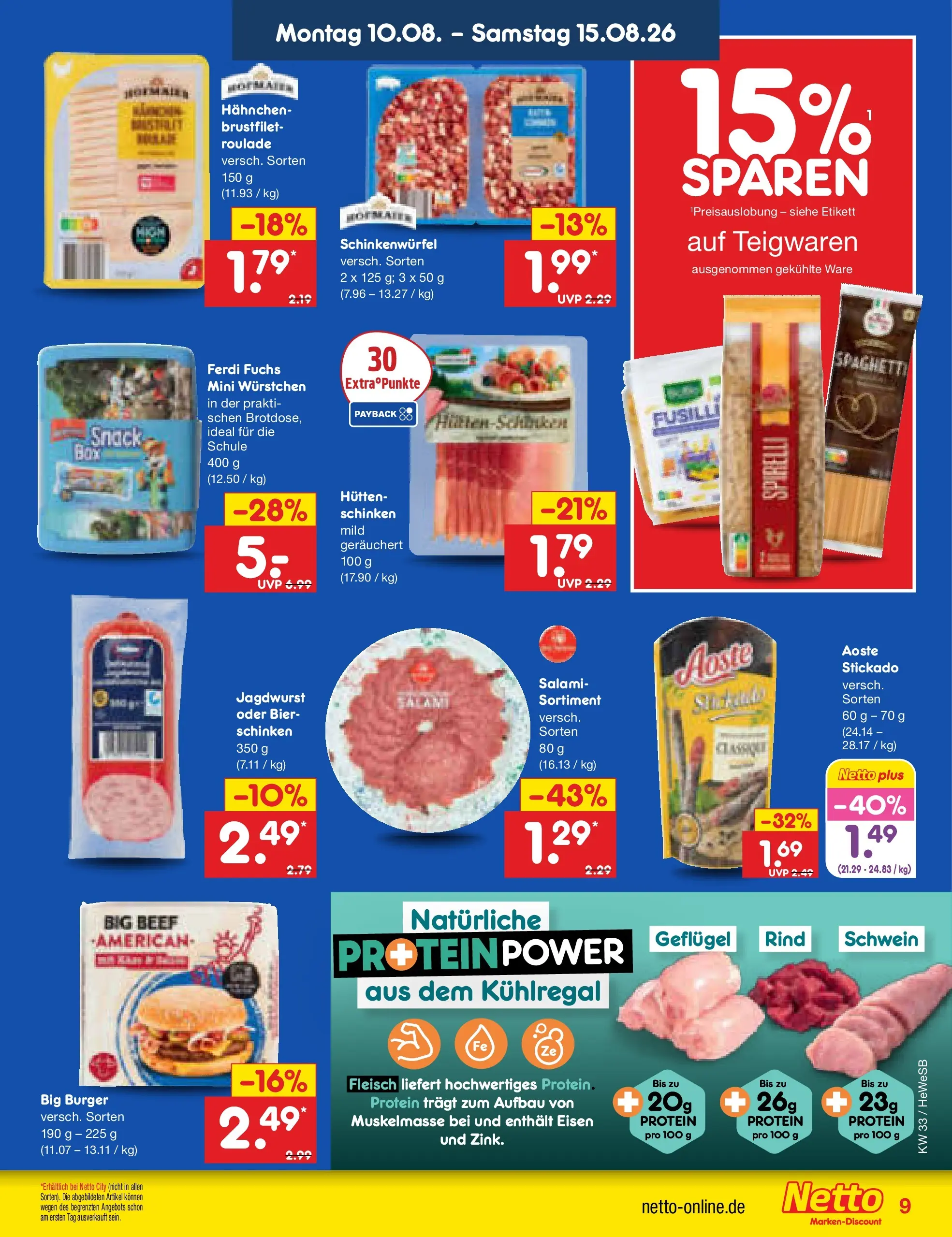 Netto Marken-Discount Prospekt Hamburg (ab 10.08.2026) ยป Angebote | Seite: 9 | Produkte: Hahnchen, Burger, Salami, Schinken Netto Marken-Discount Prospekt Hamburg (ab 10.08.2026) ยป Angebote | Seite: 9 | Produkte: Hahnchen, Burger, Salami, Schinken