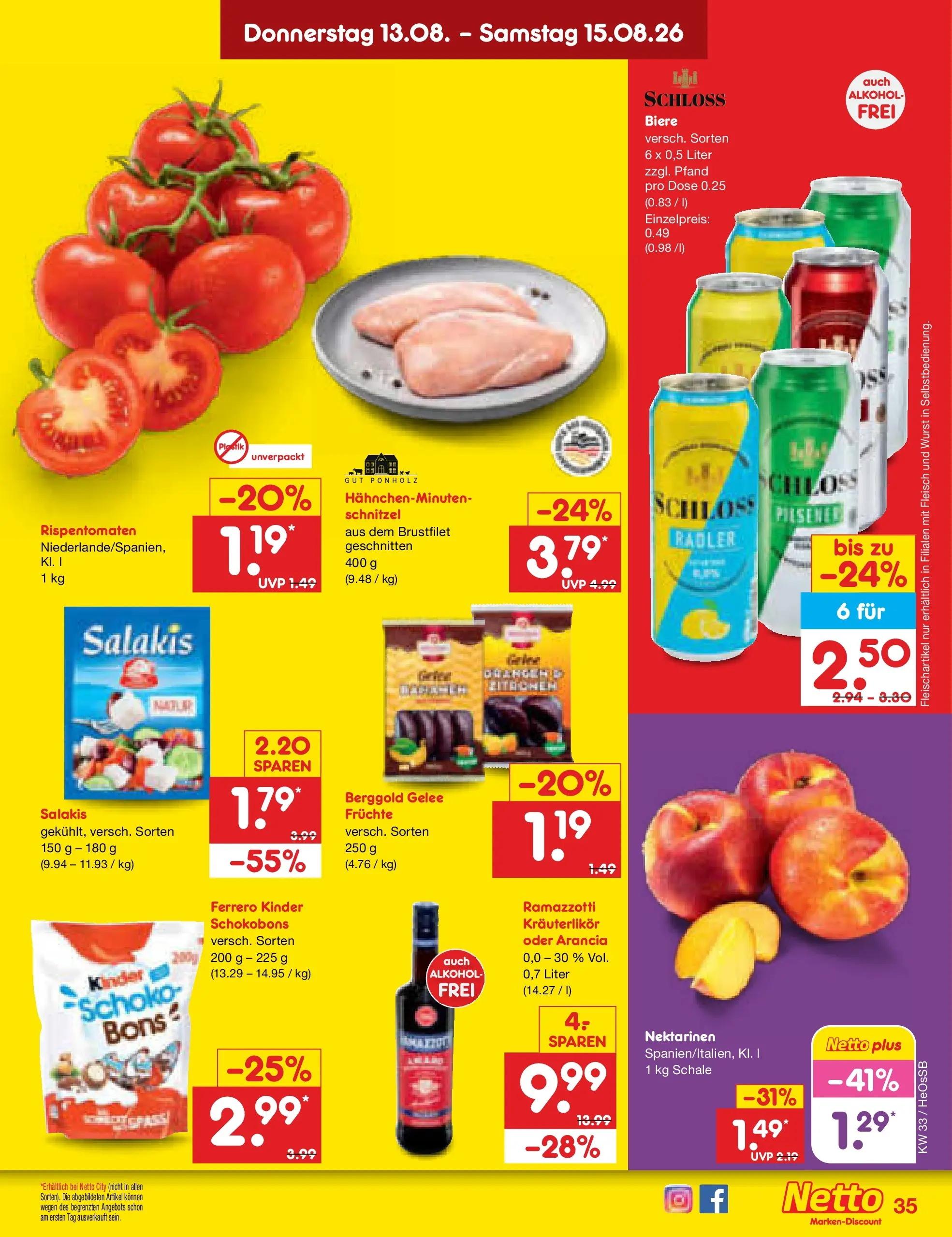 Netto Marken-Discount Prospekt Kröpelin (ab 10.08.2026) » Angebote | Seite: 47 | Produkte: Radler, Wurst, Salakis, Ramazzotti