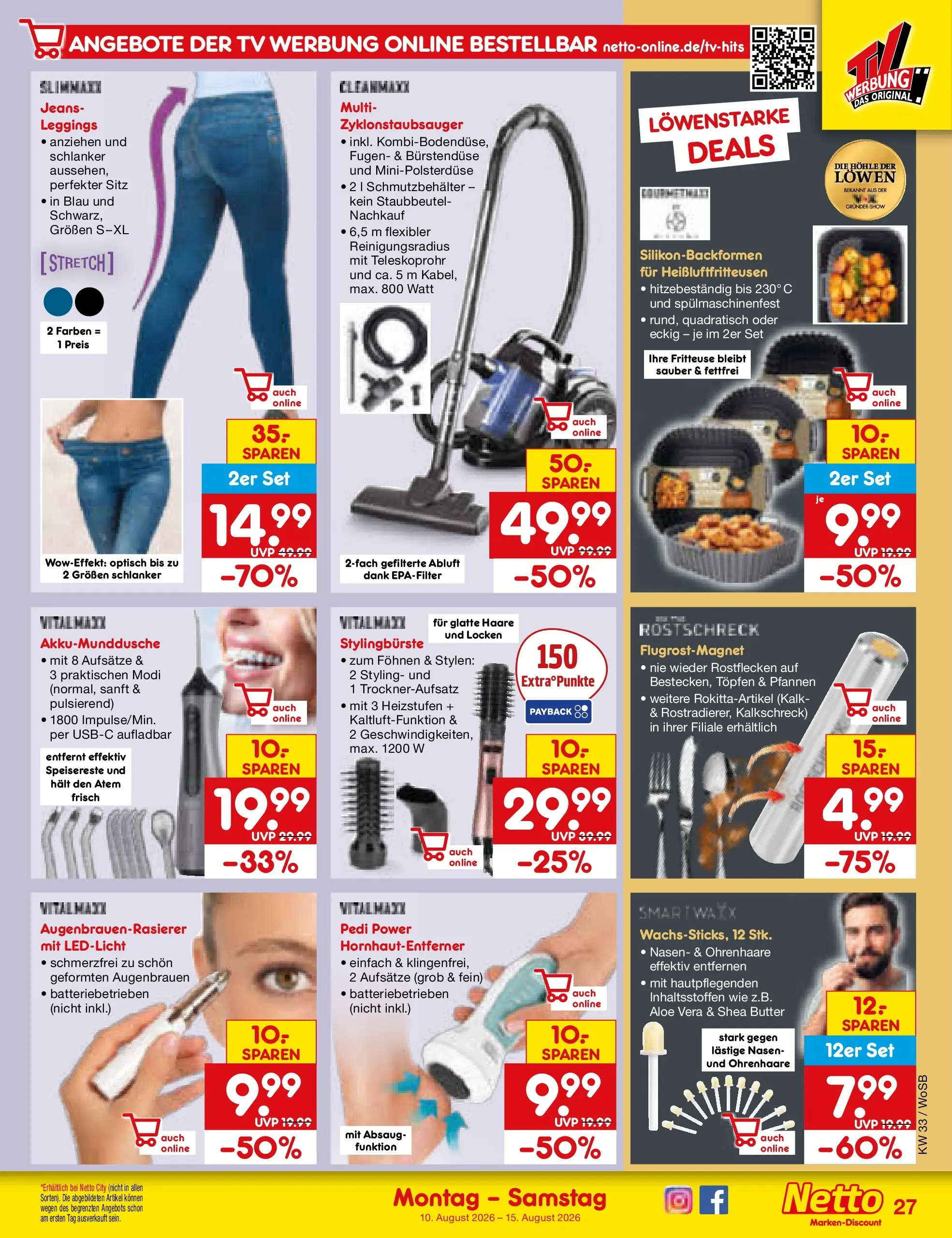 Netto Marken-Discount Prospekt Mannheim (ab 10.08.2026) ยป Angebote | Seite: 39 | Produkte: Butter, Fritteuse, Jeans, TV Netto Marken-Discount Prospekt Mannheim (ab 10.08.2026) ยป Angebote | Seite: 39 | Produkte: Butter, Fritteuse, Jeans, TV