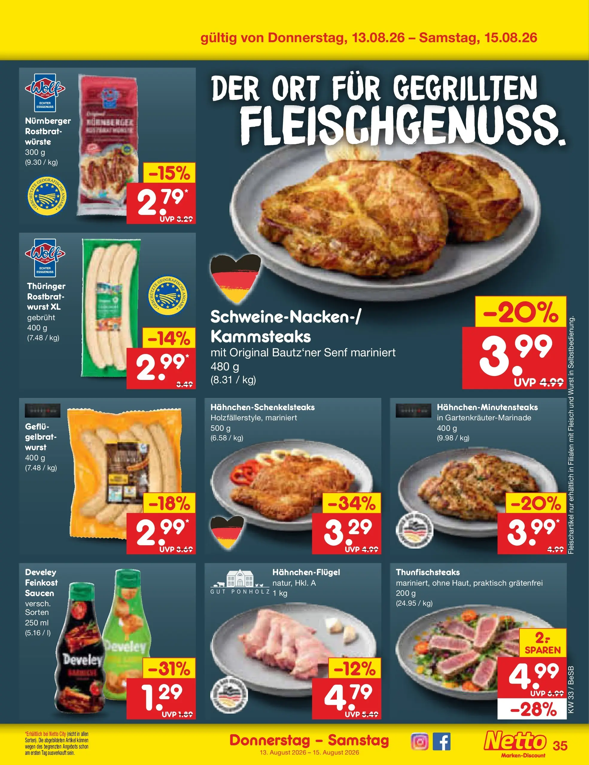 Netto Marken-Discount Prospekt Kremmen (ab 10.08.2026) » Angebote | Seite: 51 | Produkte: Wurst, Fleisch