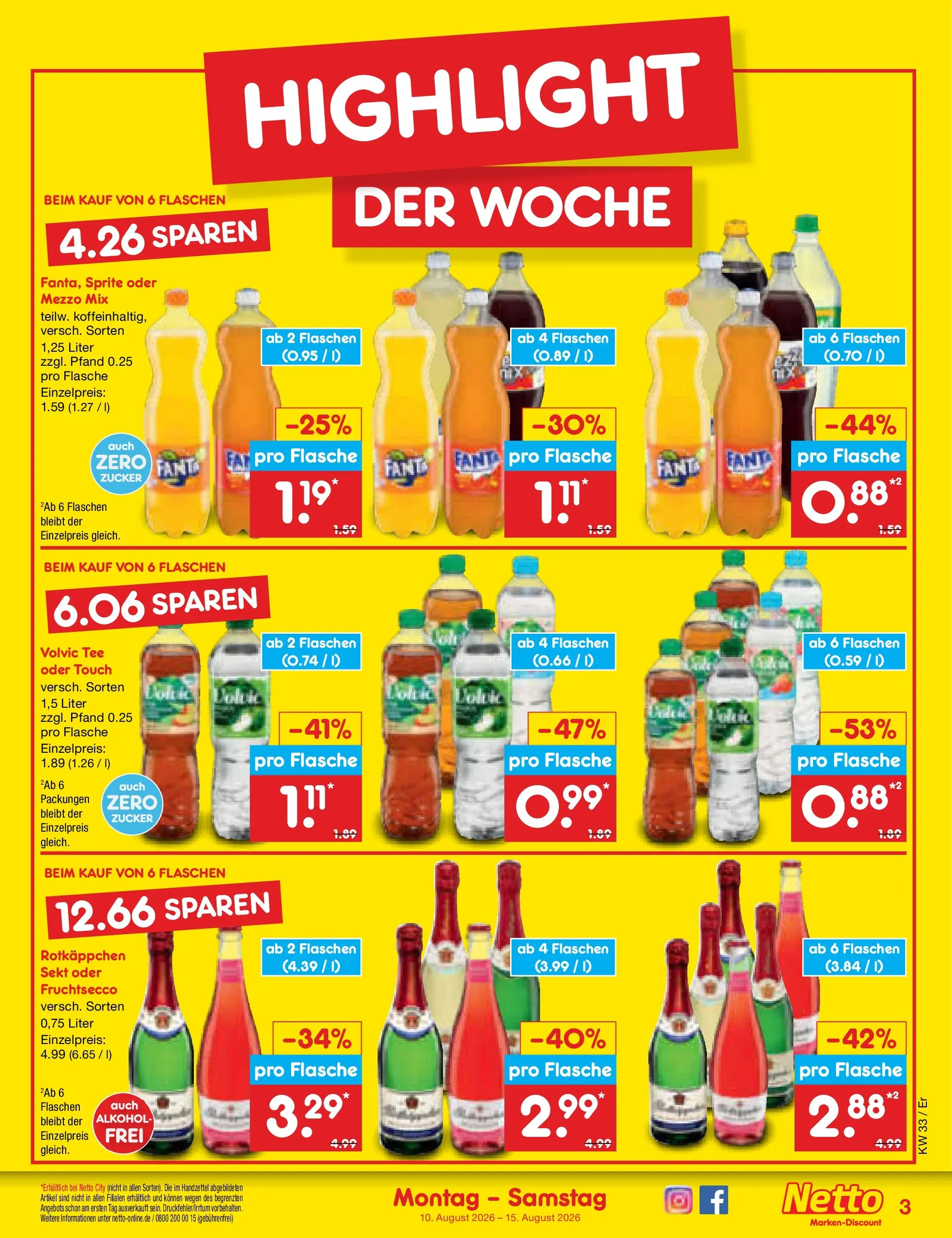 Netto Marken-Discount Prospekt Weimar (ab 10.08.2026) ยป Angebote | Seite: 3 | Produkte: Mezzo mix, Sekt, Tee, Volvic Netto Marken-Discount Prospekt Weimar (ab 10.08.2026) ยป Angebote | Seite: 3 | Produkte: Mezzo mix, Sekt, Tee, Volvic