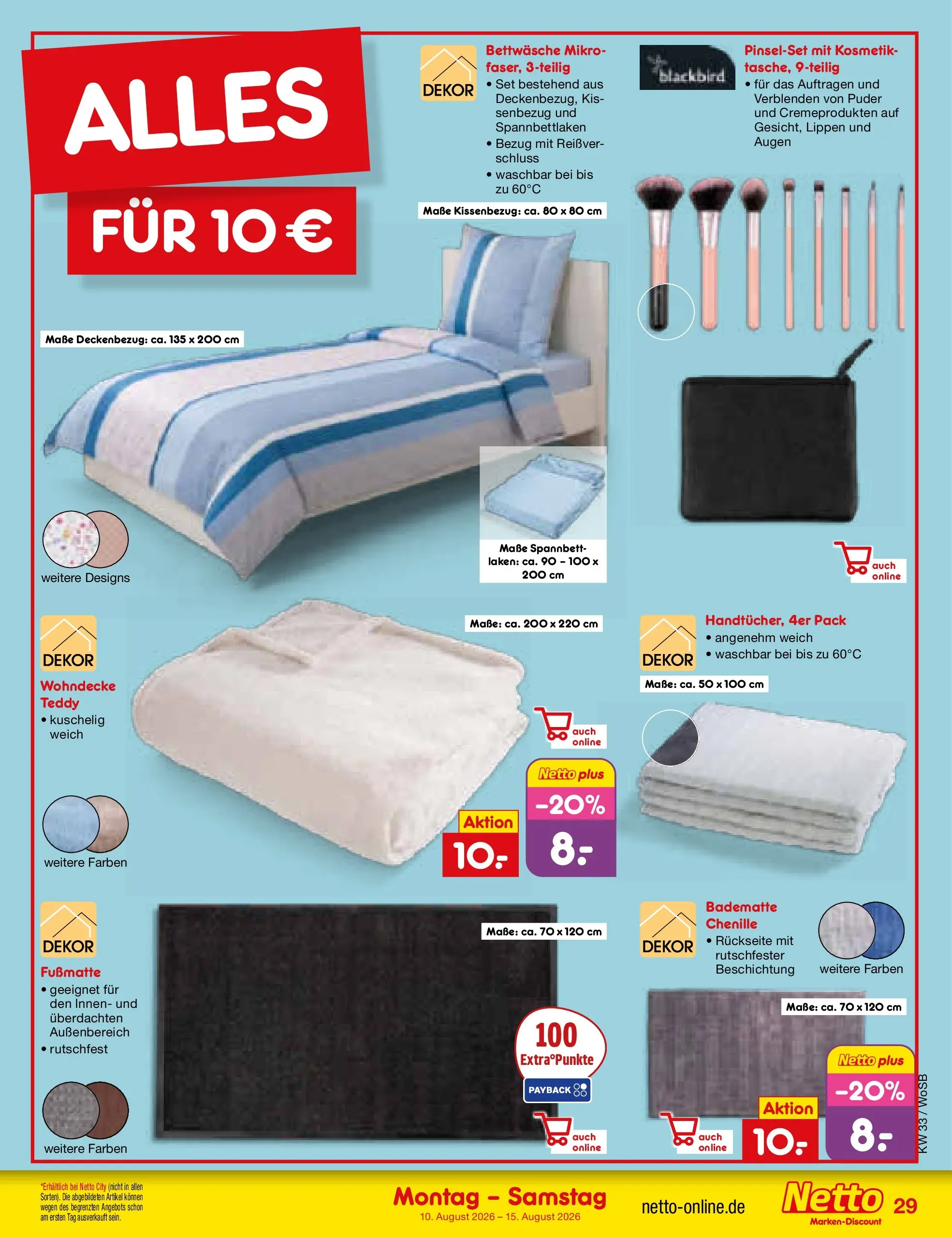 Netto Marken-Discount Prospekt Mannheim (ab 10.08.2026) ยป Angebote | Seite: 41 | Produkte: Bettwรคsche, Puder, Fuรmatte Netto Marken-Discount Prospekt Mannheim (ab 10.08.2026) ยป Angebote | Seite: 41 | Produkte: Bettwรคsche, Puder, Fuรmatte