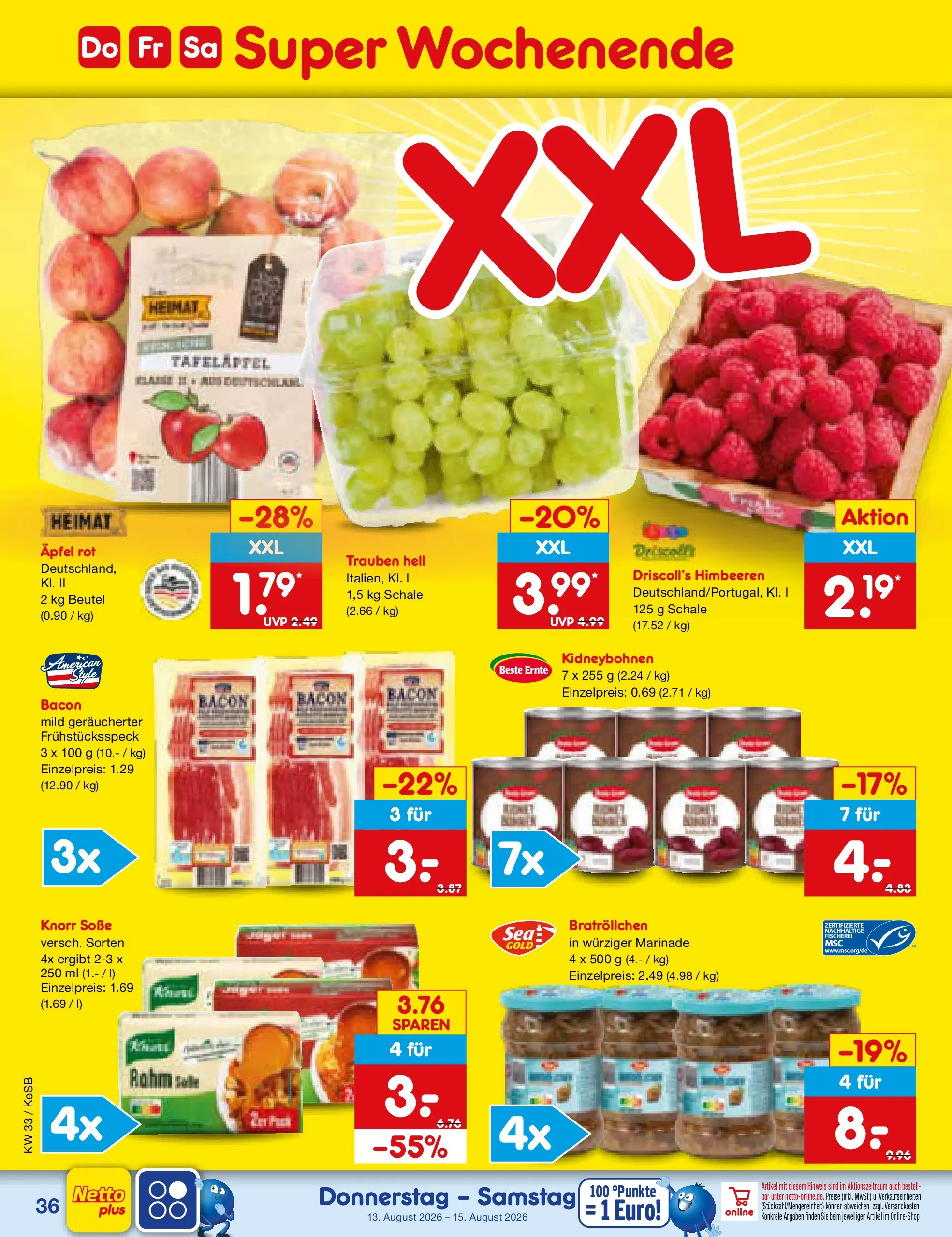 Netto Marken-Discount Prospekt Bonn (ab 10.08.2026) ยป Angebote | Seite: 50 | Produkte: Himbeeren, Trauben, รpfel, Knorr Netto Marken-Discount Prospekt Bonn (ab 10.08.2026) ยป Angebote | Seite: 50 | Produkte: Himbeeren, Trauben, รpfel, Knorr