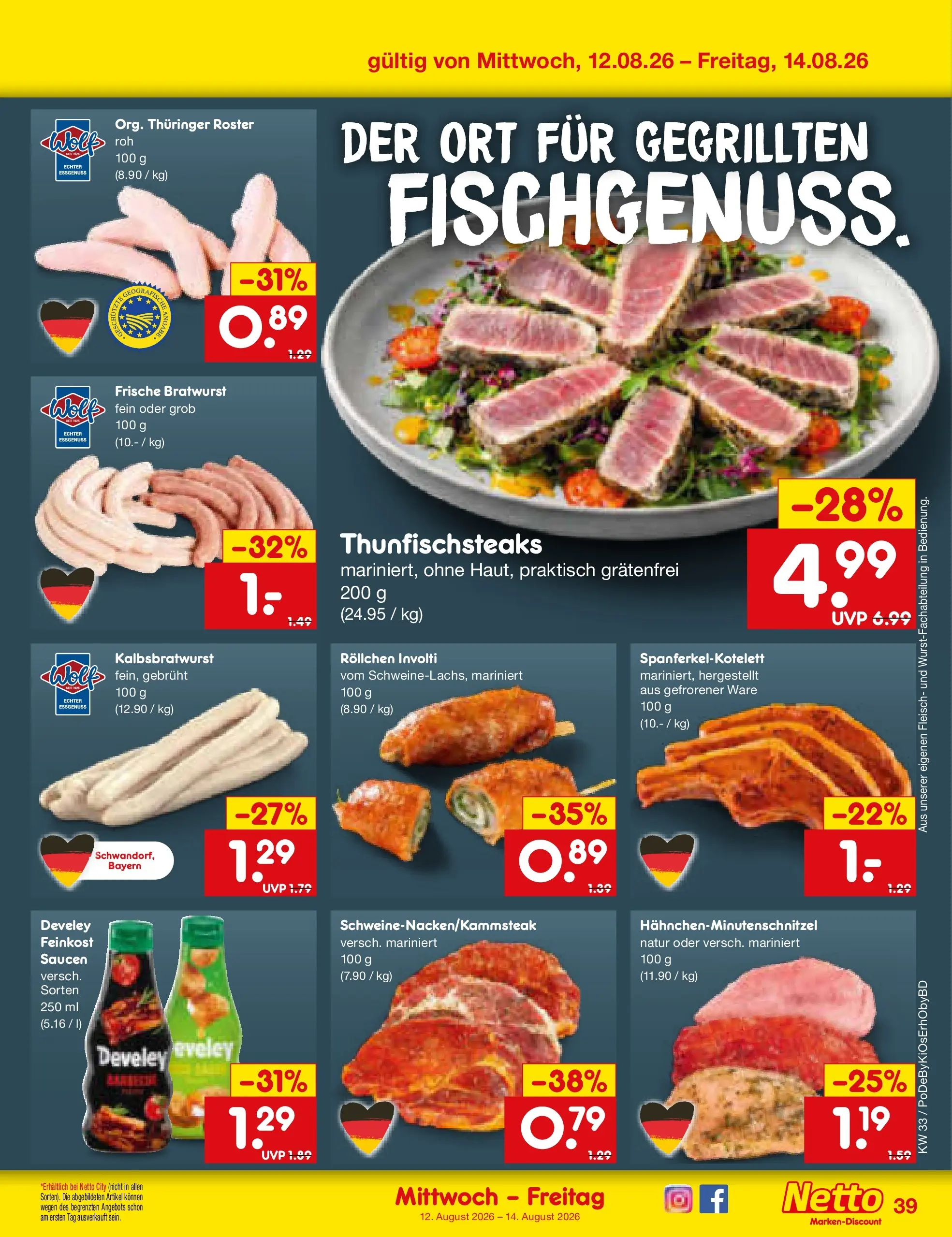 Netto Marken-Discount Prospekt Ergolding (ab 10.08.2026) ยป Angebote | Seite: 55 | Produkte: Bratwurst, Fleisch Netto Marken-Discount Prospekt Ergolding (ab 10.08.2026) ยป Angebote | Seite: 55 | Produkte: Bratwurst, Fleisch