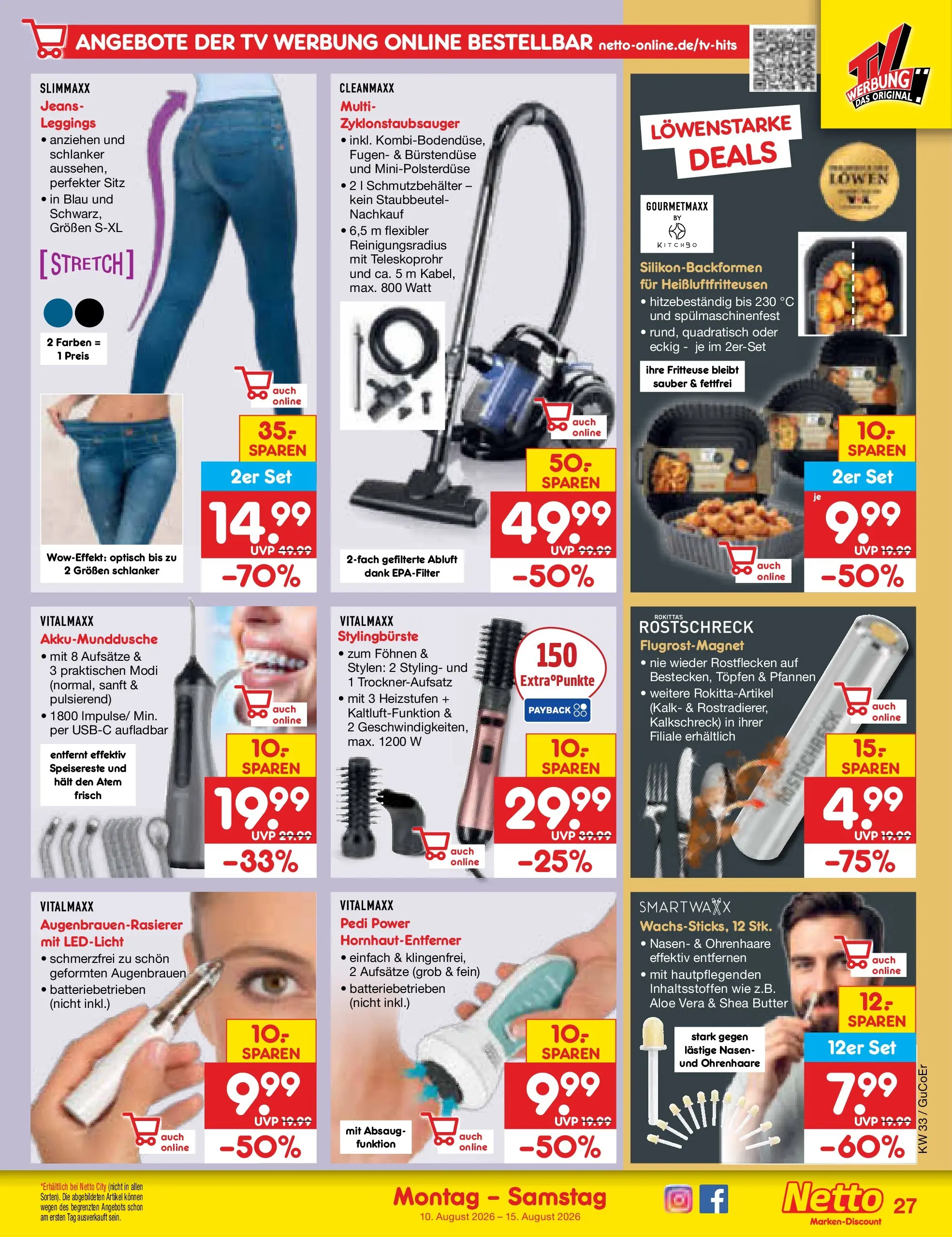 Netto Marken-Discount Prospekt Weimar (ab 10.08.2026) ยป Angebote | Seite: 39 | Produkte: Butter, Fritteuse, Jeans, TV Netto Marken-Discount Prospekt Weimar (ab 10.08.2026) ยป Angebote | Seite: 39 | Produkte: Butter, Fritteuse, Jeans, TV