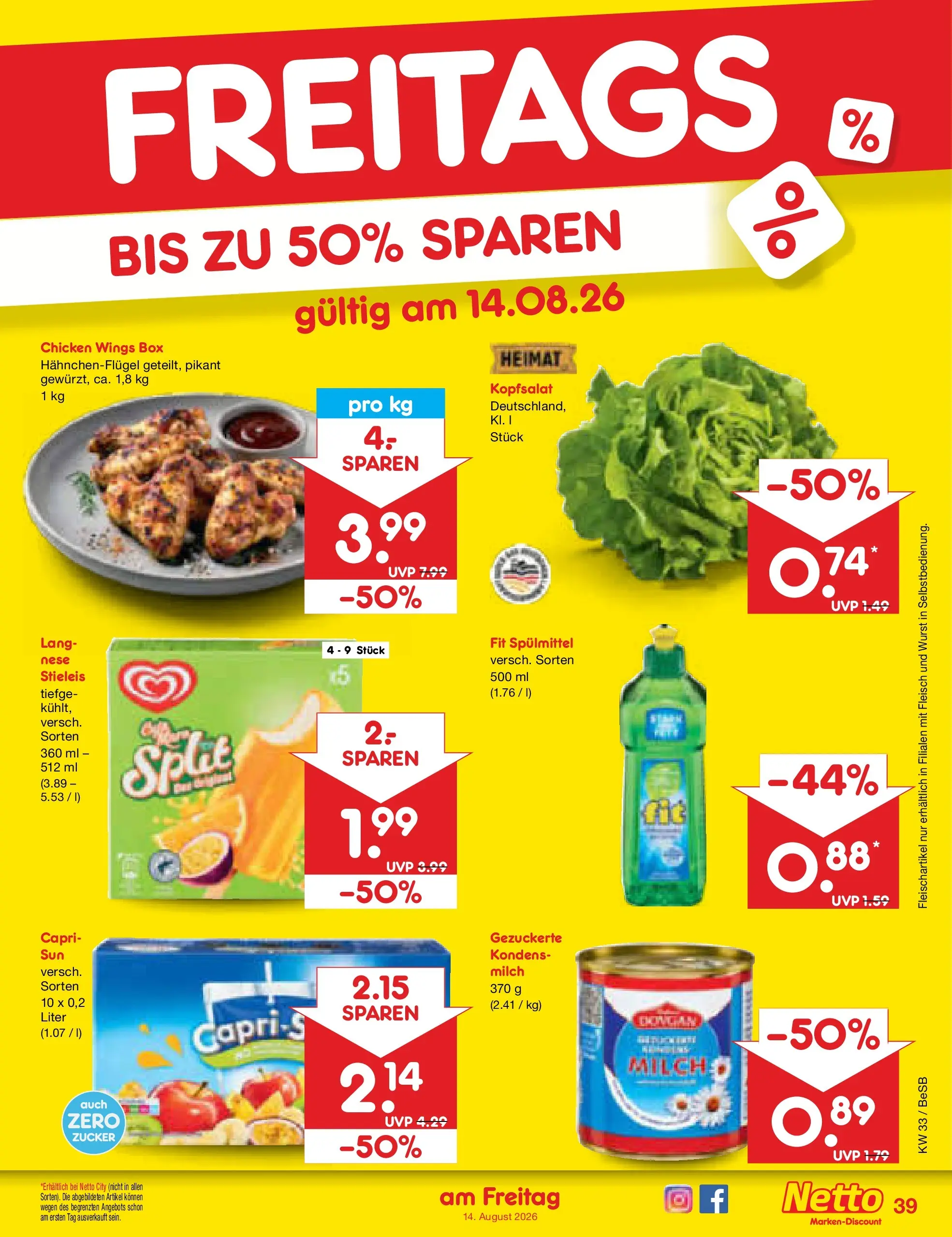 Netto Marken-Discount Prospekt Kremmen (ab 10.08.2026) » Angebote | Seite: 57 | Produkte: Milch, Box, Zucker, Fleisch
