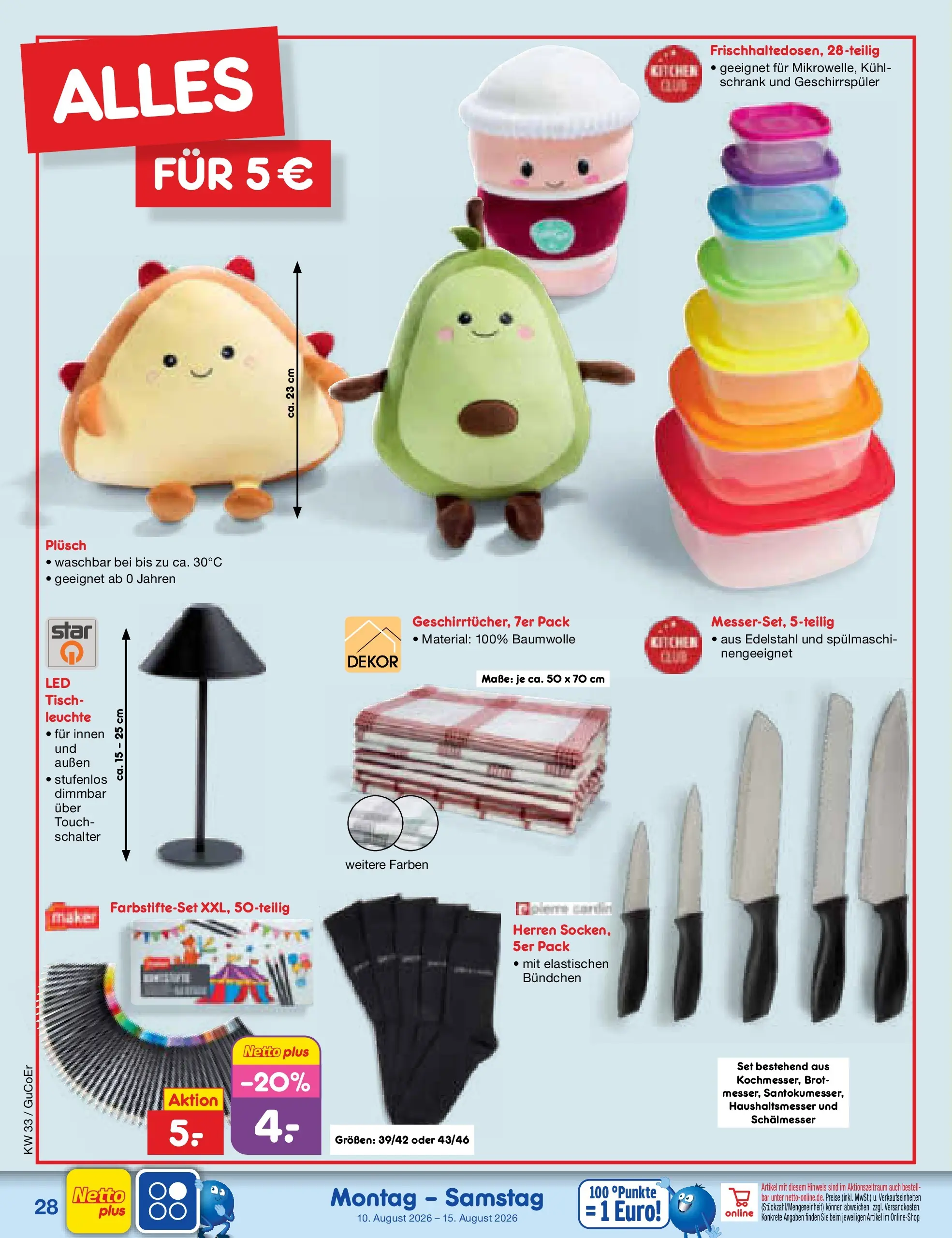 Netto Marken-Discount Prospekt Weimar (ab 10.08.2026) ยป Angebote | Seite: 40 | Produkte: Geschirrspรผler, Tisch, Schrank, Brot Netto Marken-Discount Prospekt Weimar (ab 10.08.2026) ยป Angebote | Seite: 40 | Produkte: Geschirrspรผler, Tisch, Schrank, Brot
