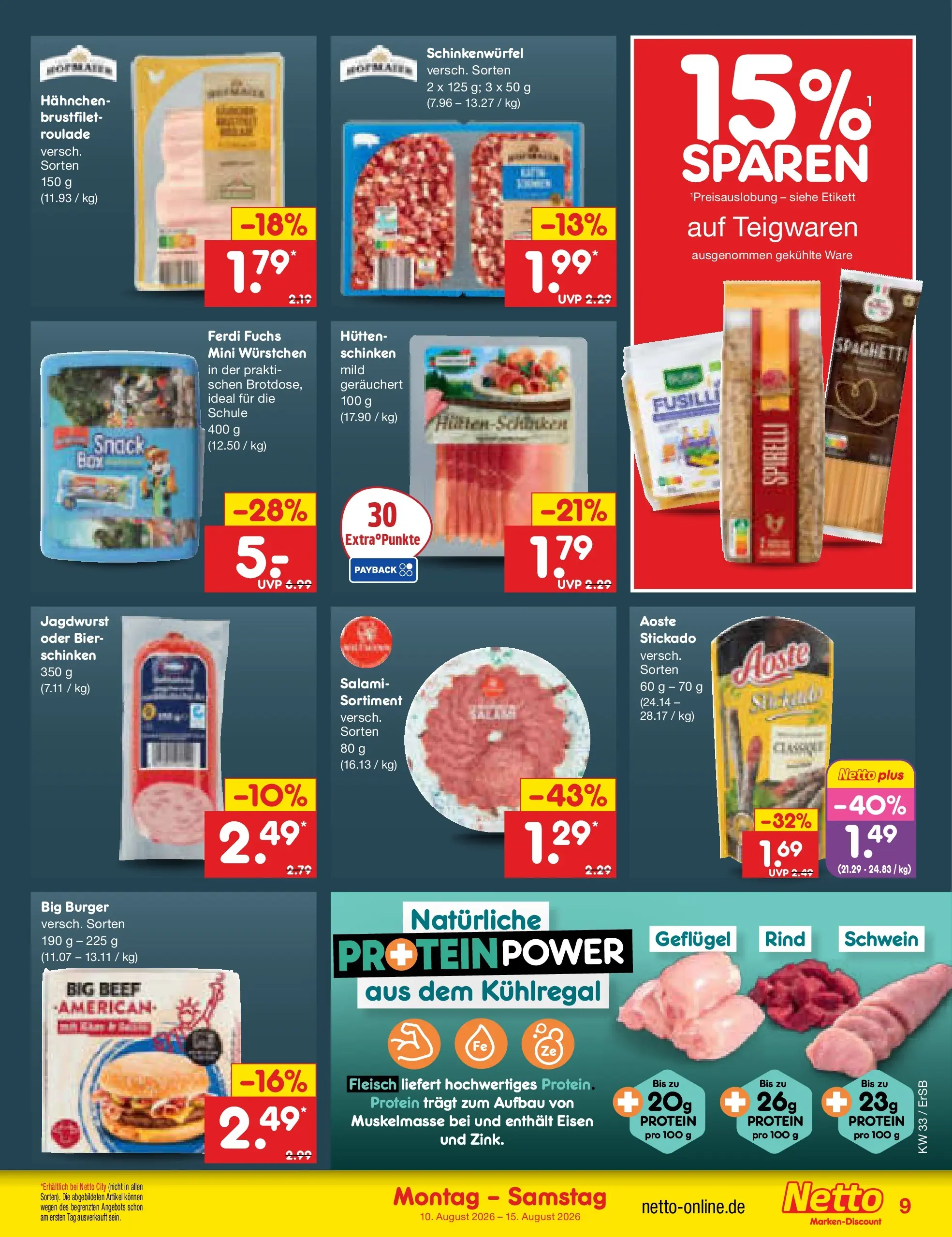 Netto Marken-Discount Prospekt Nordhausen (ab 10.08.2026) ยป Angebote | Seite: 9 | Produkte: Hahnchen, Salami, Schinken, Fleisch Netto Marken-Discount Prospekt Nordhausen (ab 10.08.2026) ยป Angebote | Seite: 9 | Produkte: Hahnchen, Salami, Schinken, Fleisch