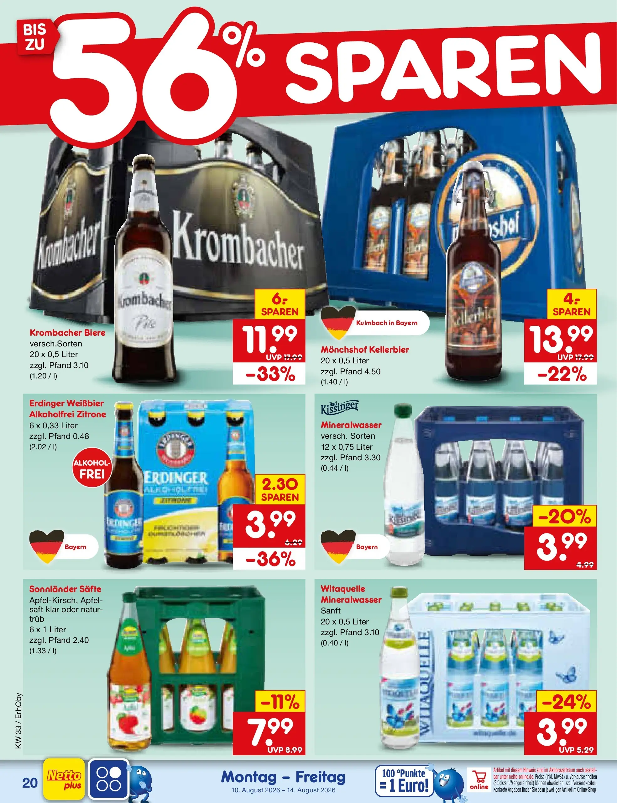 Netto Marken-Discount Prospekt Ergolding (ab 10.08.2026) ยป Angebote | Seite: 28 | Produkte: Monchshof, Erdinger, Krombacher, Saft Netto Marken-Discount Prospekt Ergolding (ab 10.08.2026) ยป Angebote | Seite: 28 | Produkte: Monchshof, Erdinger, Krombacher, Saft