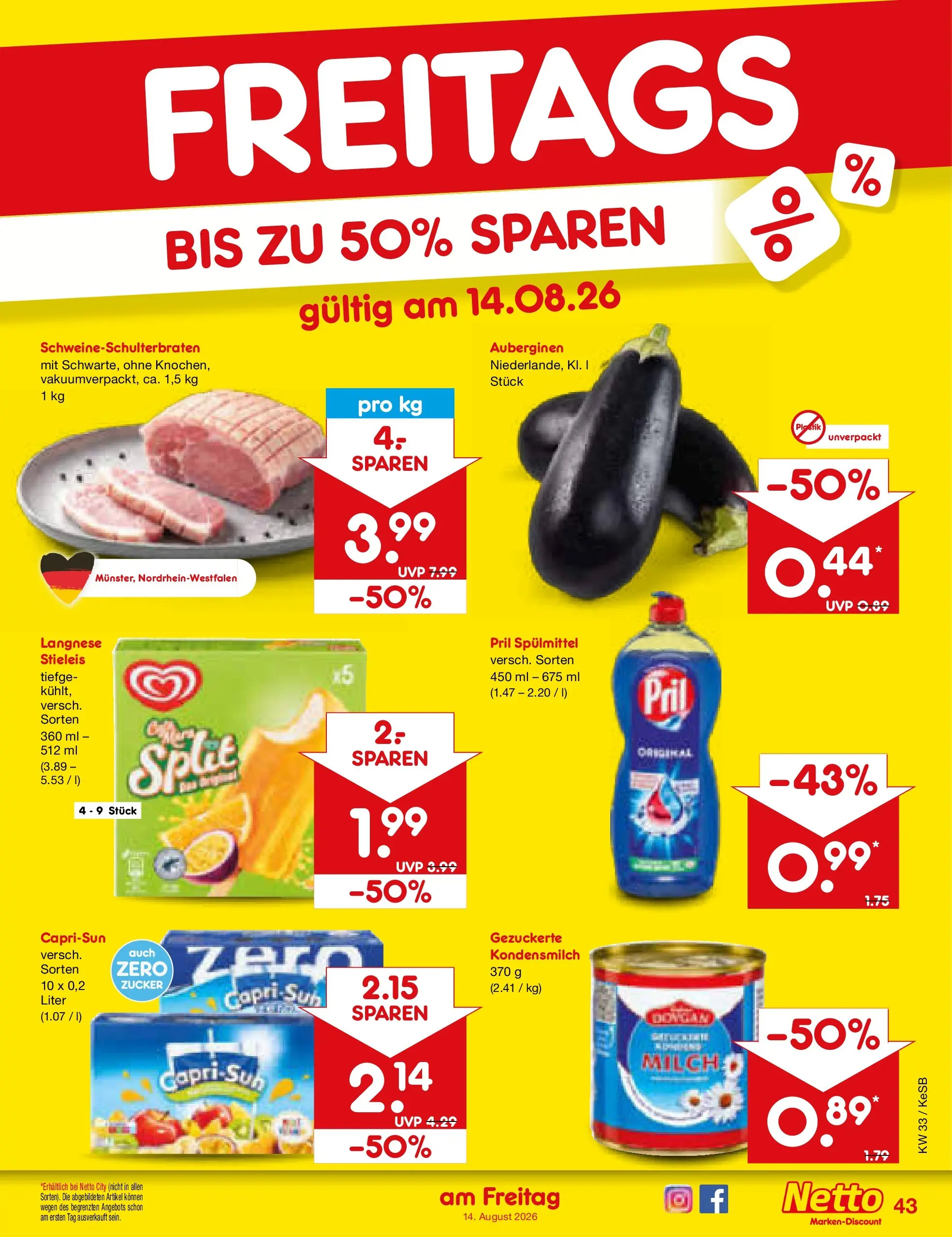 Netto Marken-Discount Prospekt Bonn (ab 10.08.2026) ยป Angebote | Seite: 59 | Produkte: Capri sun, Milch, Zucker, Pril Netto Marken-Discount Prospekt Bonn (ab 10.08.2026) ยป Angebote | Seite: 59 | Produkte: Capri sun, Milch, Zucker, Pril
