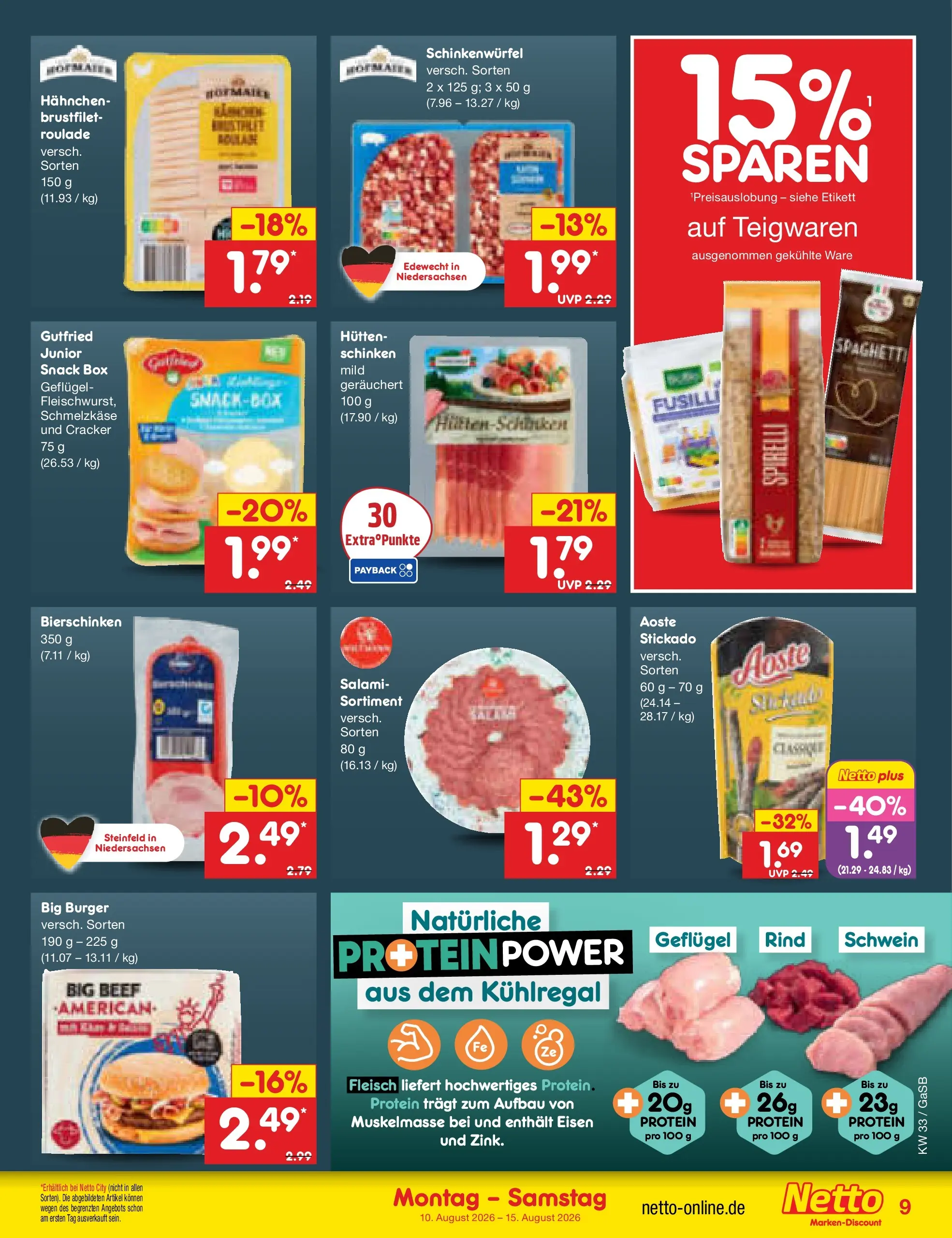 Netto Marken-Discount Prospekt Bremen-Lesum (ab 10.08.2026) ยป Angebote | Seite: 9 | Produkte: Box, Salami, Schinken, Fleisch Netto Marken-Discount Prospekt Bremen-Lesum (ab 10.08.2026) ยป Angebote | Seite: 9 | Produkte: Box, Salami, Schinken, Fleisch