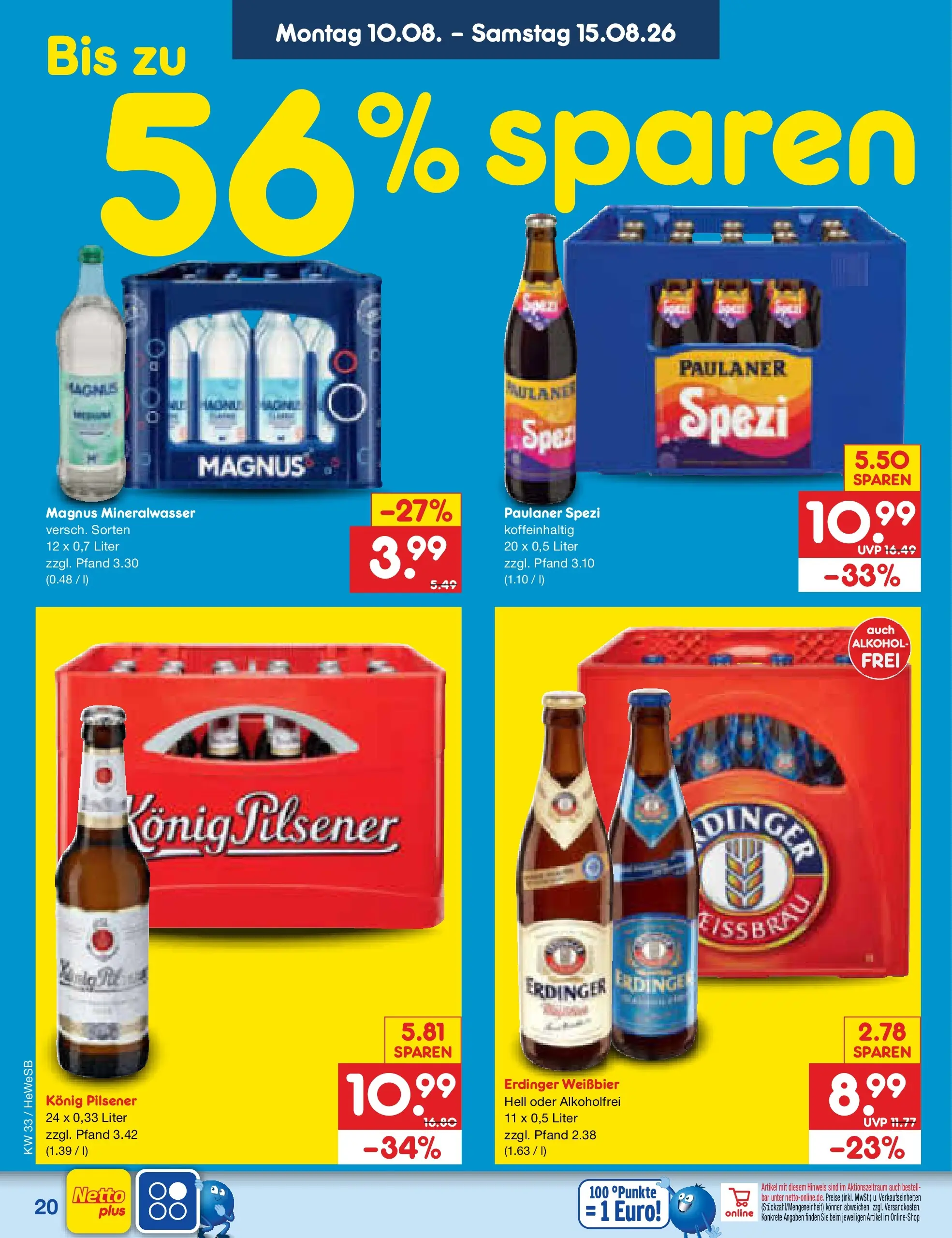 Netto Marken-Discount Prospekt Hamburg (ab 10.08.2026) ยป Angebote | Seite: 28 | Produkte: Erdinger, Weiรbier, Mineralwasser, Paulaner Netto Marken-Discount Prospekt Hamburg (ab 10.08.2026) ยป Angebote | Seite: 28 | Produkte: Erdinger, Weiรbier, Mineralwasser, Paulaner