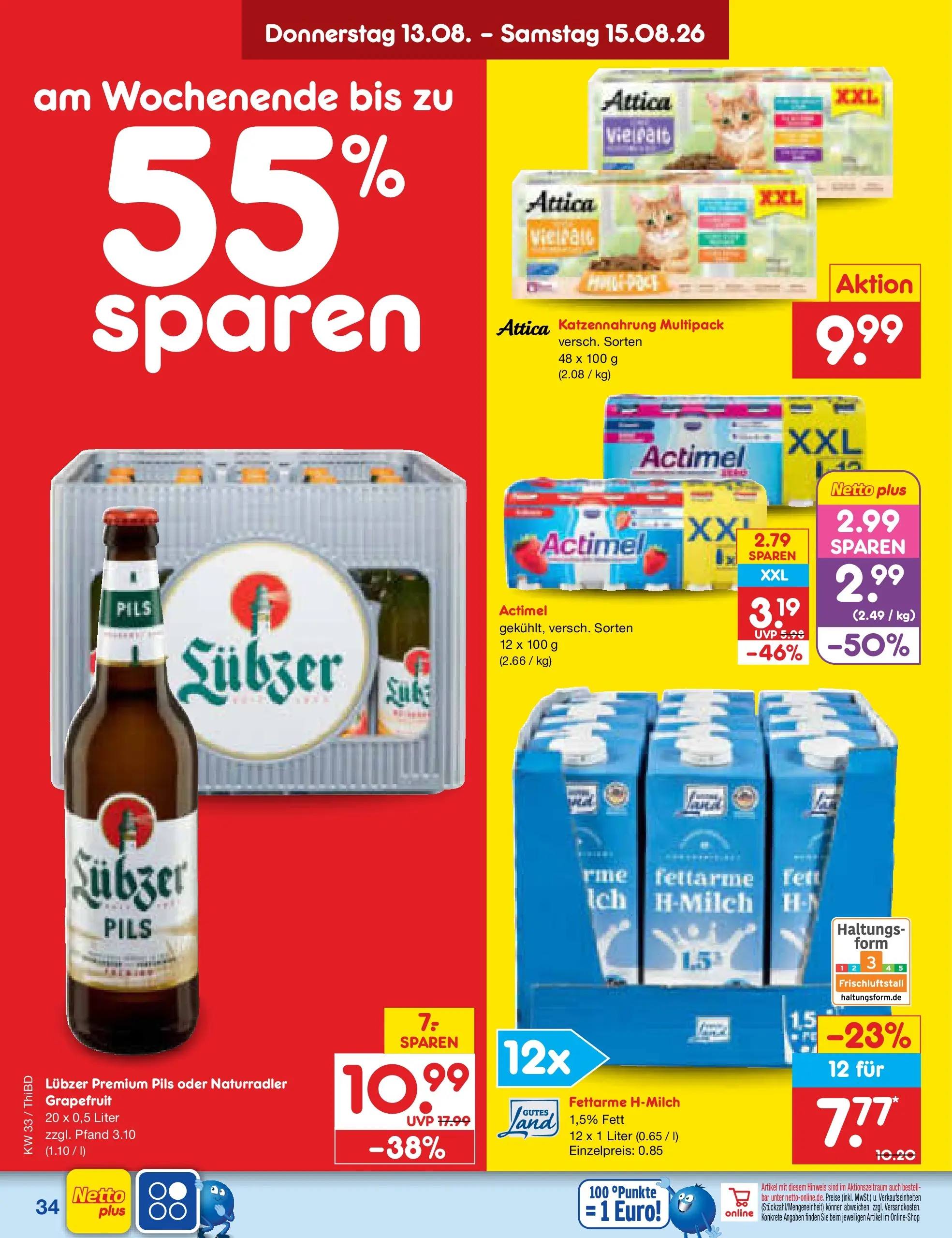 Netto Marken-Discount Prospekt Thiendorf (ab 10.08.2026) » Angebote | Seite: 48 | Produkte: Actimel, Pils, Grapefruit, Lubzer