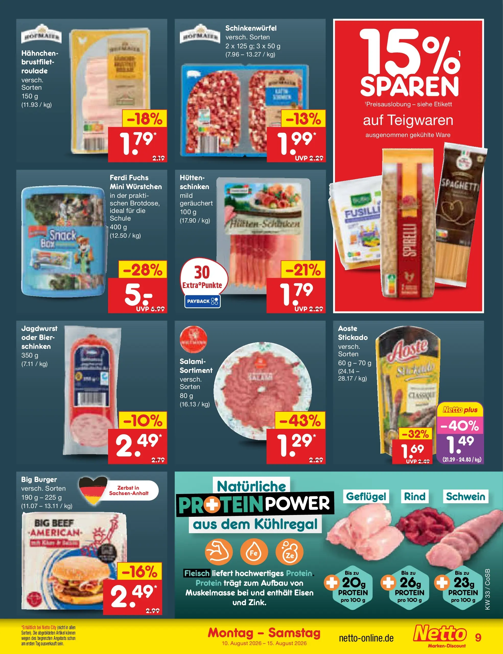 Netto Marken-Discount Prospekt Bitterfeld-Wolfen (ab 10.08.2026) ยป Angebote | Seite: 9 | Produkte: Bier, Salami, Schinken, Fleisch Netto Marken-Discount Prospekt Bitterfeld-Wolfen (ab 10.08.2026) ยป Angebote | Seite: 9 | Produkte: Bier, Salami, Schinken, Fleisch