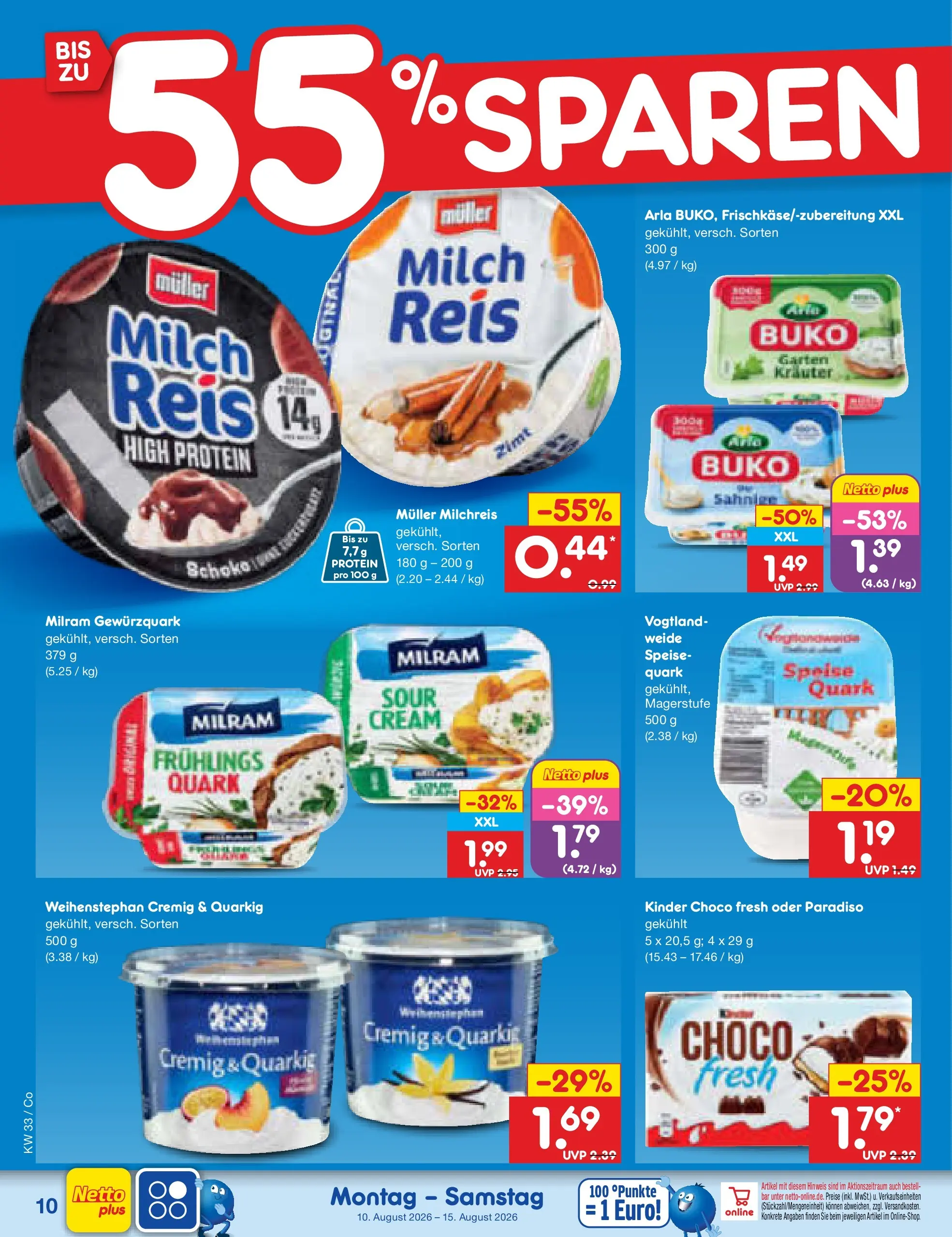 Netto Marken-Discount Prospekt Bitterfeld-Wolfen (ab 10.08.2026) ยป Angebote | Seite: 10 | Produkte: Quark, Milch, Milram, Reis Netto Marken-Discount Prospekt Bitterfeld-Wolfen (ab 10.08.2026) ยป Angebote | Seite: 10 | Produkte: Quark, Milch, Milram, Reis