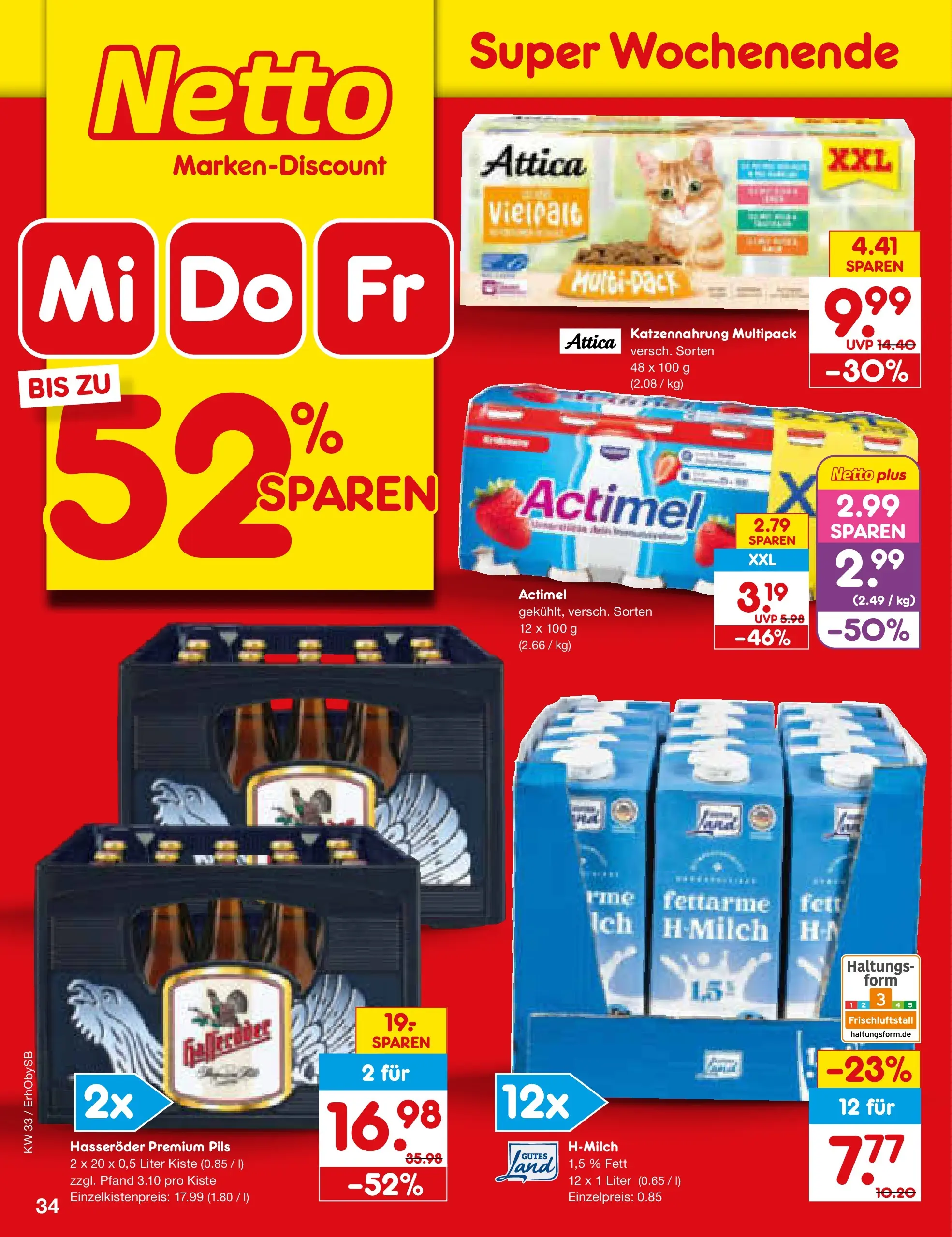 Netto Marken-Discount Prospekt Mauern (ab 10.08.2026) » Angebote | Seite: 48 | Produkte: Actimel, Pils, Hasseröder