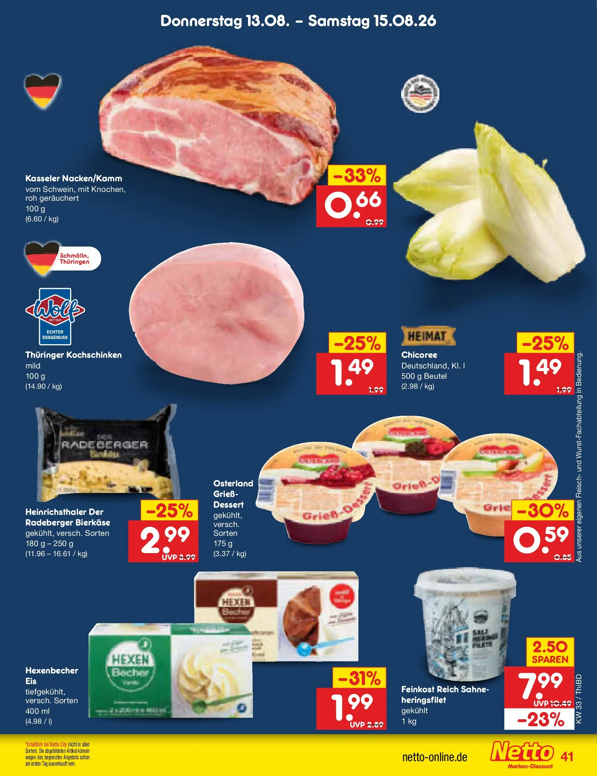Netto Marken-Discount Prospekt Thiendorf (ab 10.08.2026) » Angebote | Seite: 57 | Produkte: Sahne, Fleisch