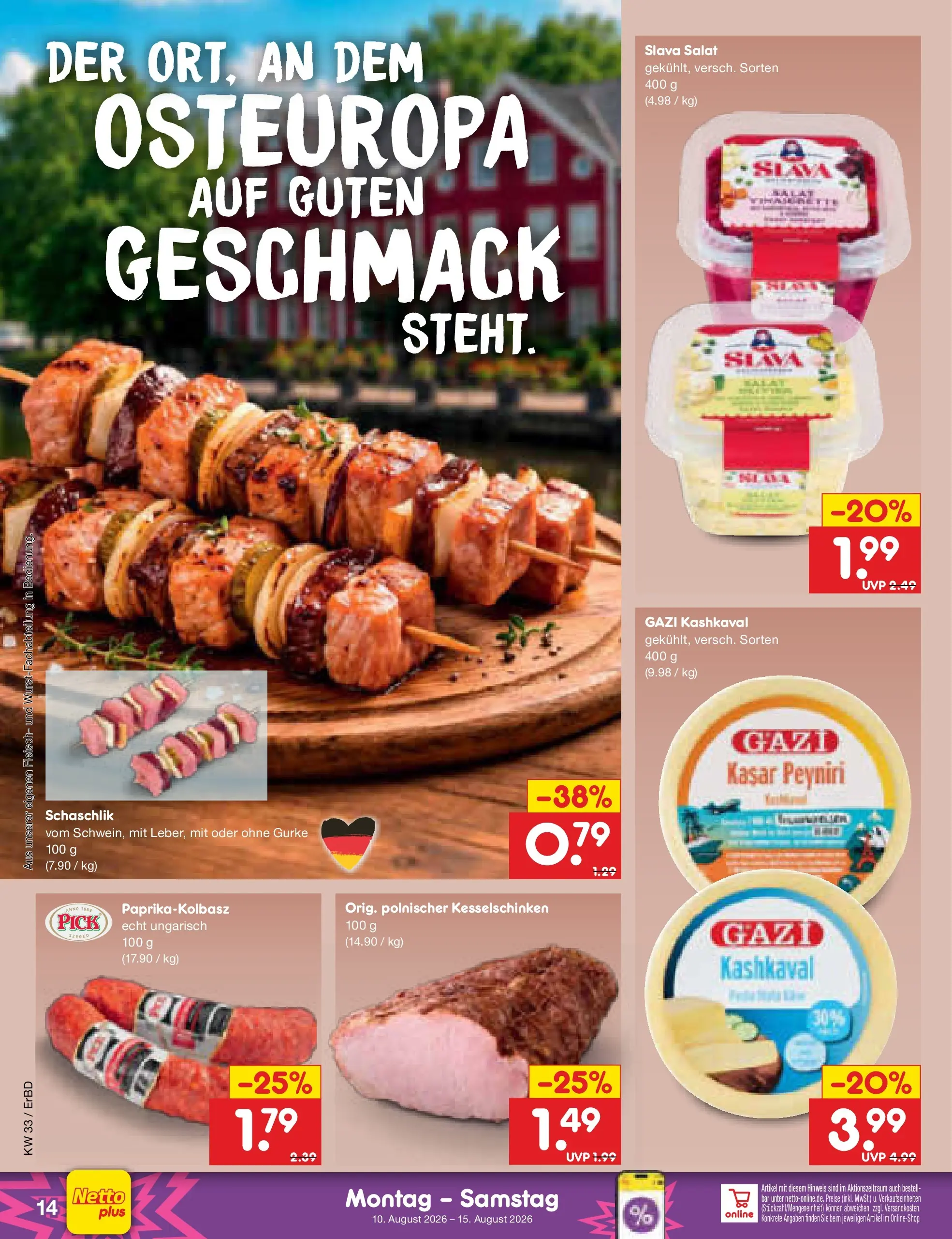 Netto Marken-Discount Prospekt Weimar (ab 10.08.2026) ยป Angebote | Seite: 18 | Produkte: Fleisch, Salat Netto Marken-Discount Prospekt Weimar (ab 10.08.2026) ยป Angebote | Seite: 18 | Produkte: Fleisch, Salat