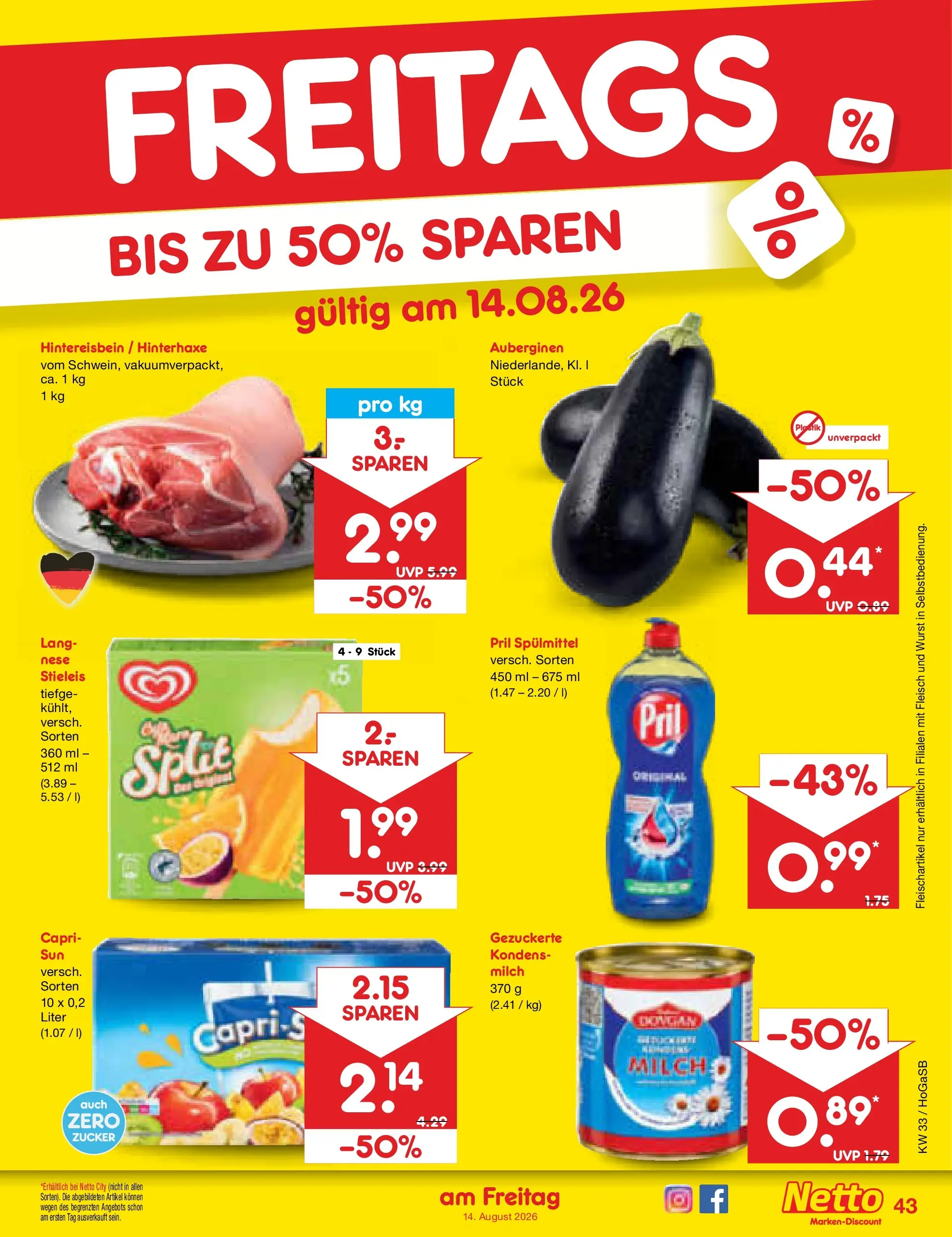 Netto Marken-Discount Prospekt Bremen-Lesum (ab 10.08.2026) ยป Angebote | Seite: 59 | Produkte: Milch, Wurst, Pril, Fleisch Netto Marken-Discount Prospekt Bremen-Lesum (ab 10.08.2026) ยป Angebote | Seite: 59 | Produkte: Milch, Wurst, Pril, Fleisch