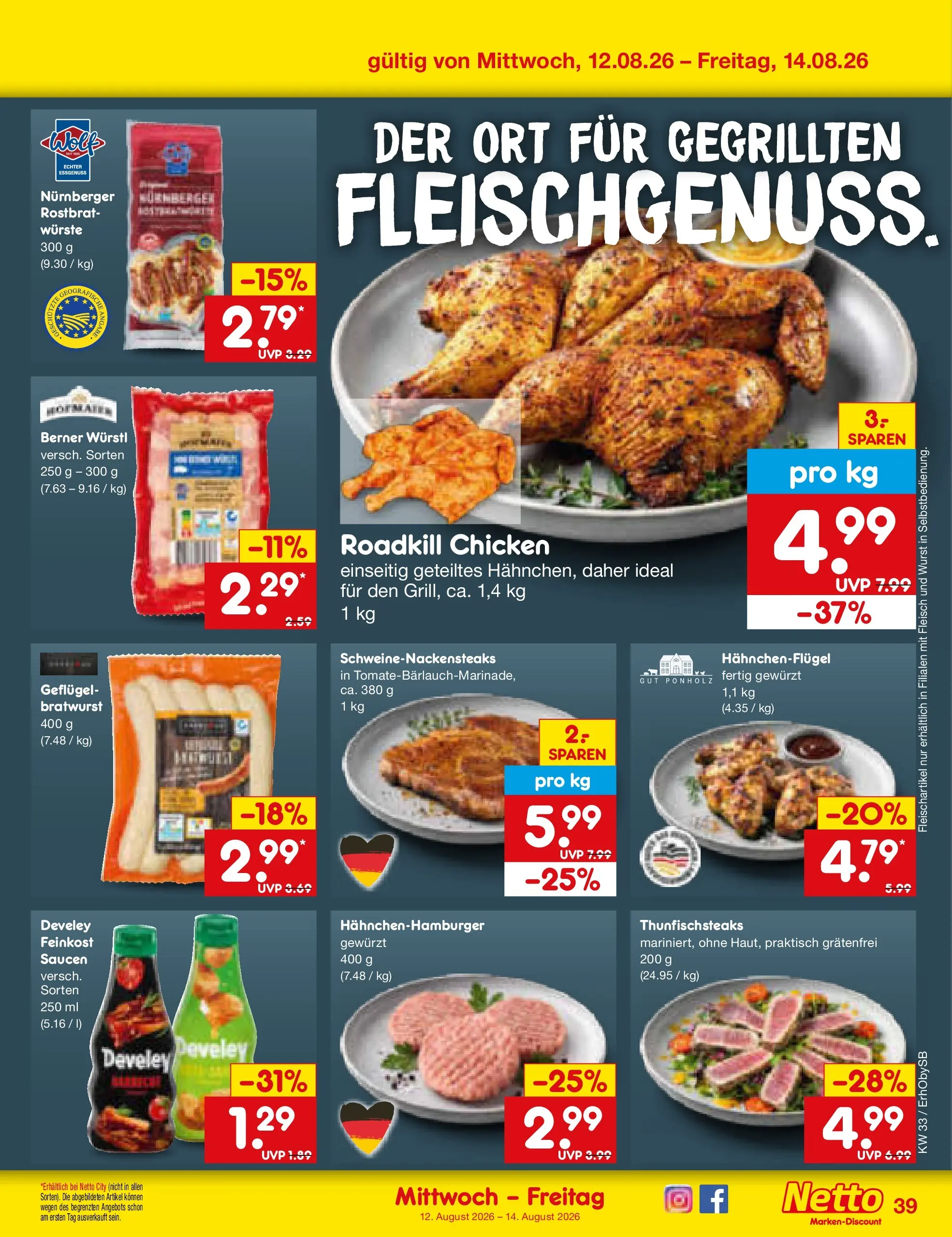 Netto Marken-Discount Prospekt Mauern (ab 10.08.2026) » Angebote | Seite: 55 | Produkte: Würstl, Bratwurst, Wurst, Fleisch