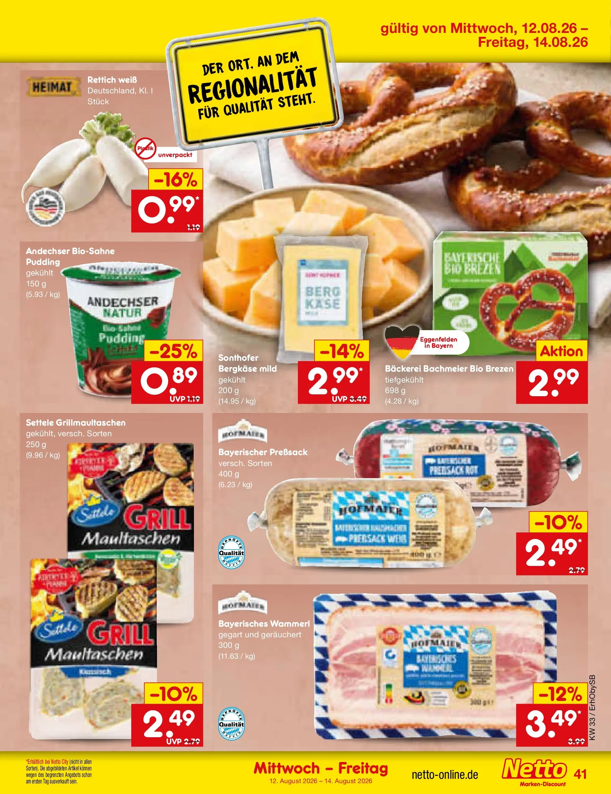 Netto Marken-Discount Prospekt Mauern (ab 10.08.2026) » Angebote | Seite: 57 | Produkte: Grill, Käse, Pudding, Maultaschen