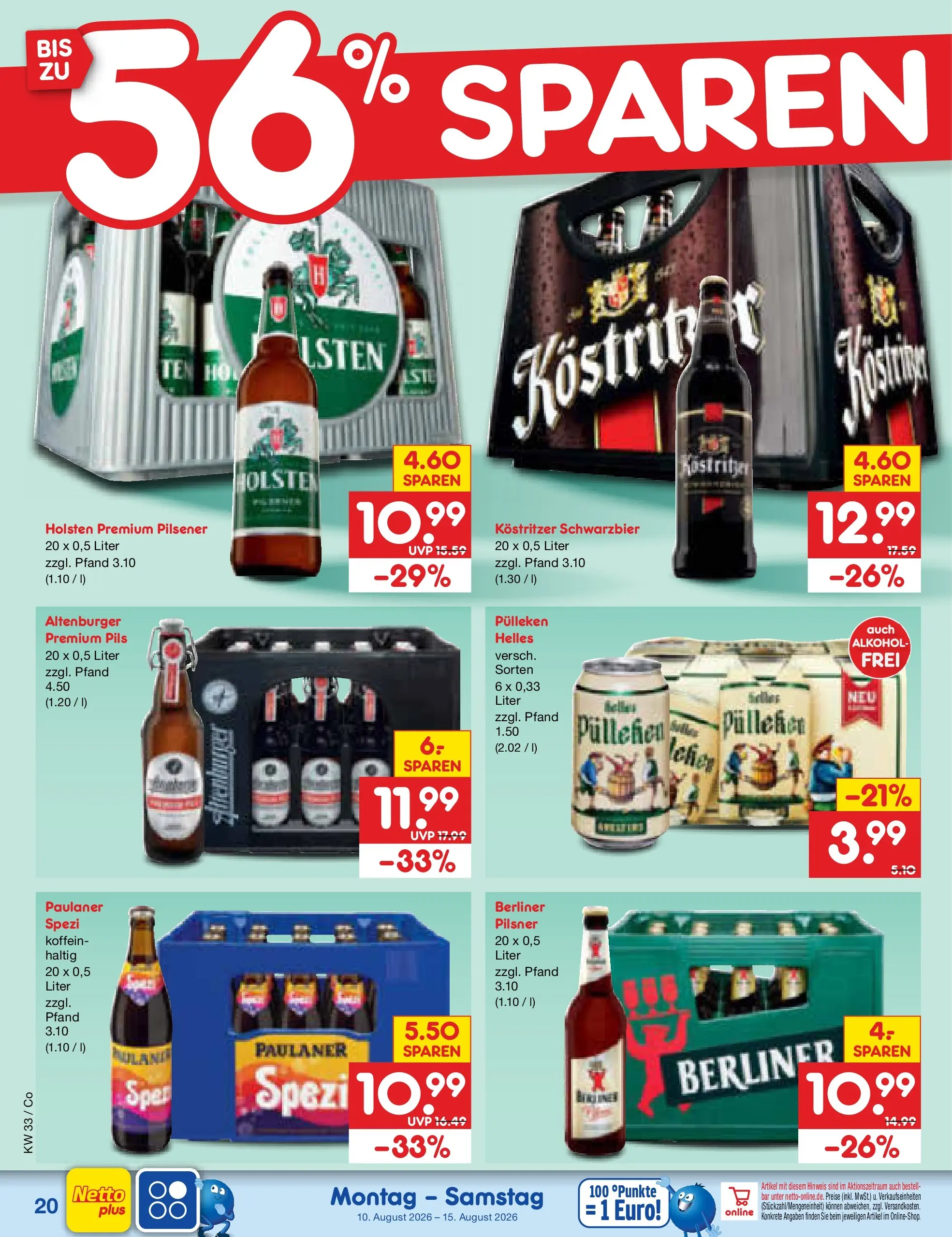Netto Marken-Discount Prospekt Bitterfeld-Wolfen (ab 10.08.2026) ยป Angebote | Seite: 28 | Produkte: Berliner, Pils, Holsten, Paulaner Netto Marken-Discount Prospekt Bitterfeld-Wolfen (ab 10.08.2026) ยป Angebote | Seite: 28 | Produkte: Berliner, Pils, Holsten, Paulaner