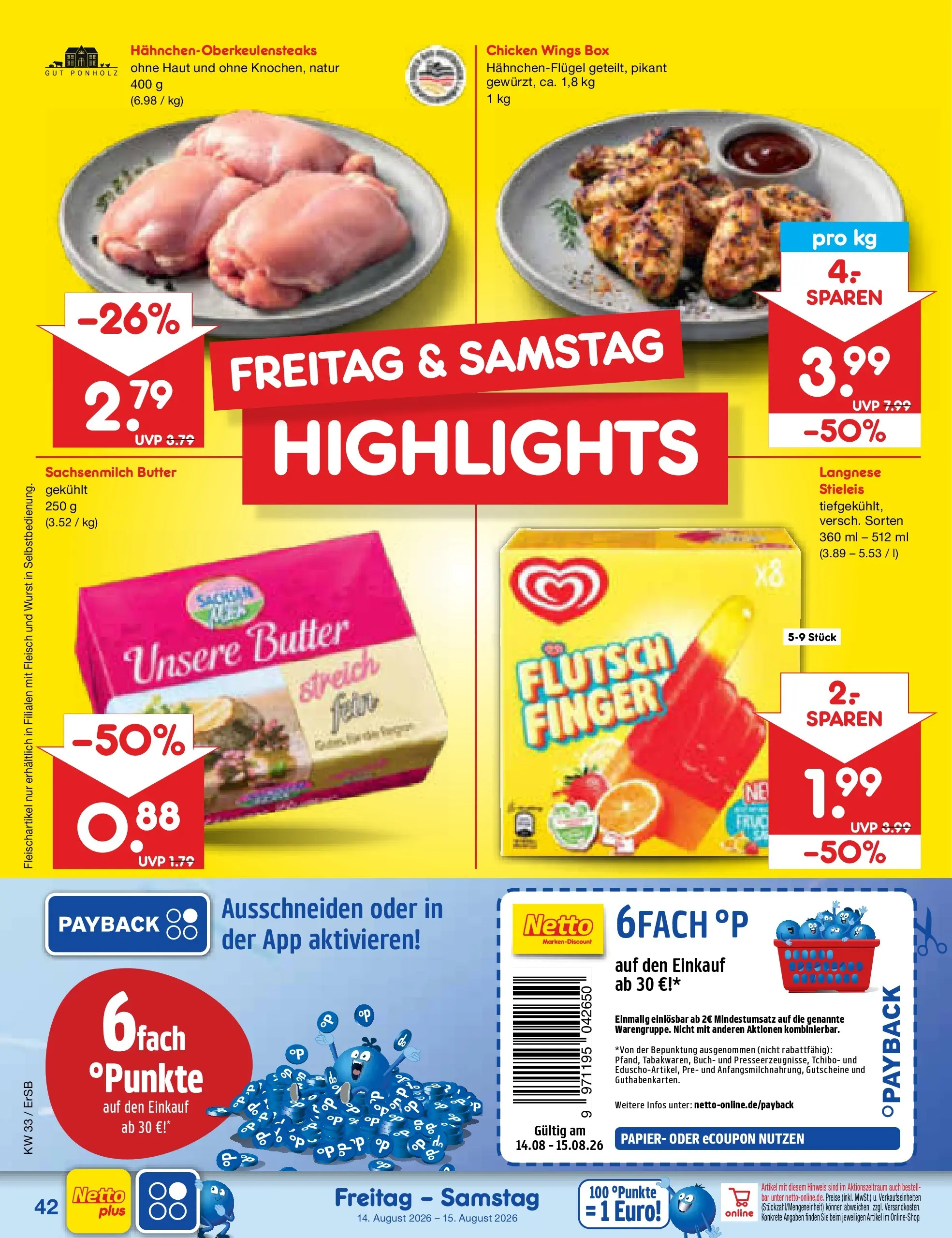 Netto Marken-Discount Prospekt Nordhausen (ab 10.08.2026) ยป Angebote | Seite: 58 | Produkte: Langnese, Butter, Wurst, Fleisch Netto Marken-Discount Prospekt Nordhausen (ab 10.08.2026) ยป Angebote | Seite: 58 | Produkte: Langnese, Butter, Wurst, Fleisch