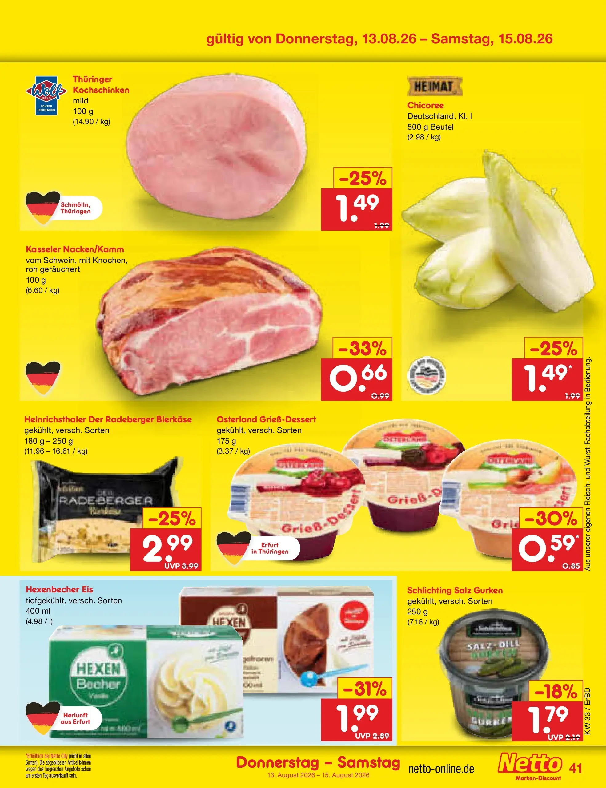 Netto Marken-Discount Prospekt Weimar (ab 10.08.2026) ยป Angebote | Seite: 57 | Produkte: Salz, Fleisch, Gurken, Eis Netto Marken-Discount Prospekt Weimar (ab 10.08.2026) ยป Angebote | Seite: 57 | Produkte: Salz, Fleisch, Gurken, Eis