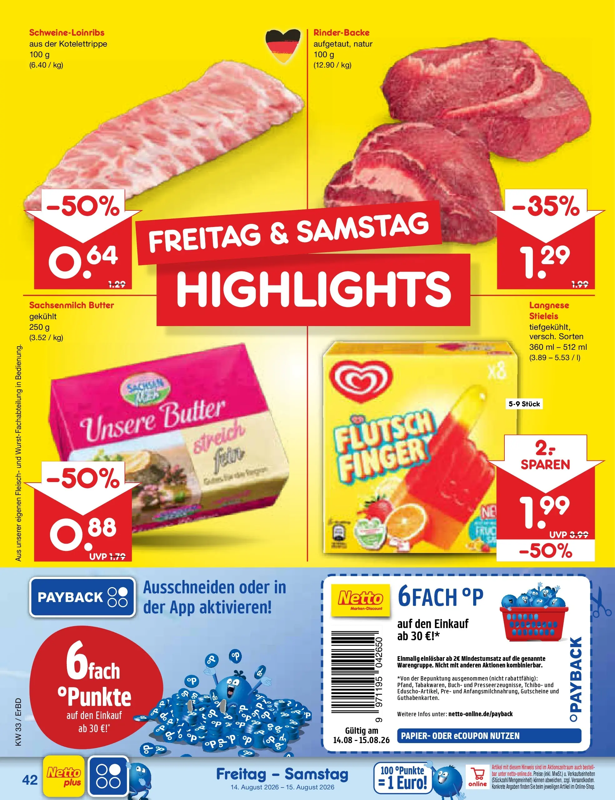 Netto Marken-Discount Prospekt Weimar (ab 10.08.2026) ยป Angebote | Seite: 58 | Produkte: Langnese, Butter, Fleisch Netto Marken-Discount Prospekt Weimar (ab 10.08.2026) ยป Angebote | Seite: 58 | Produkte: Langnese, Butter, Fleisch