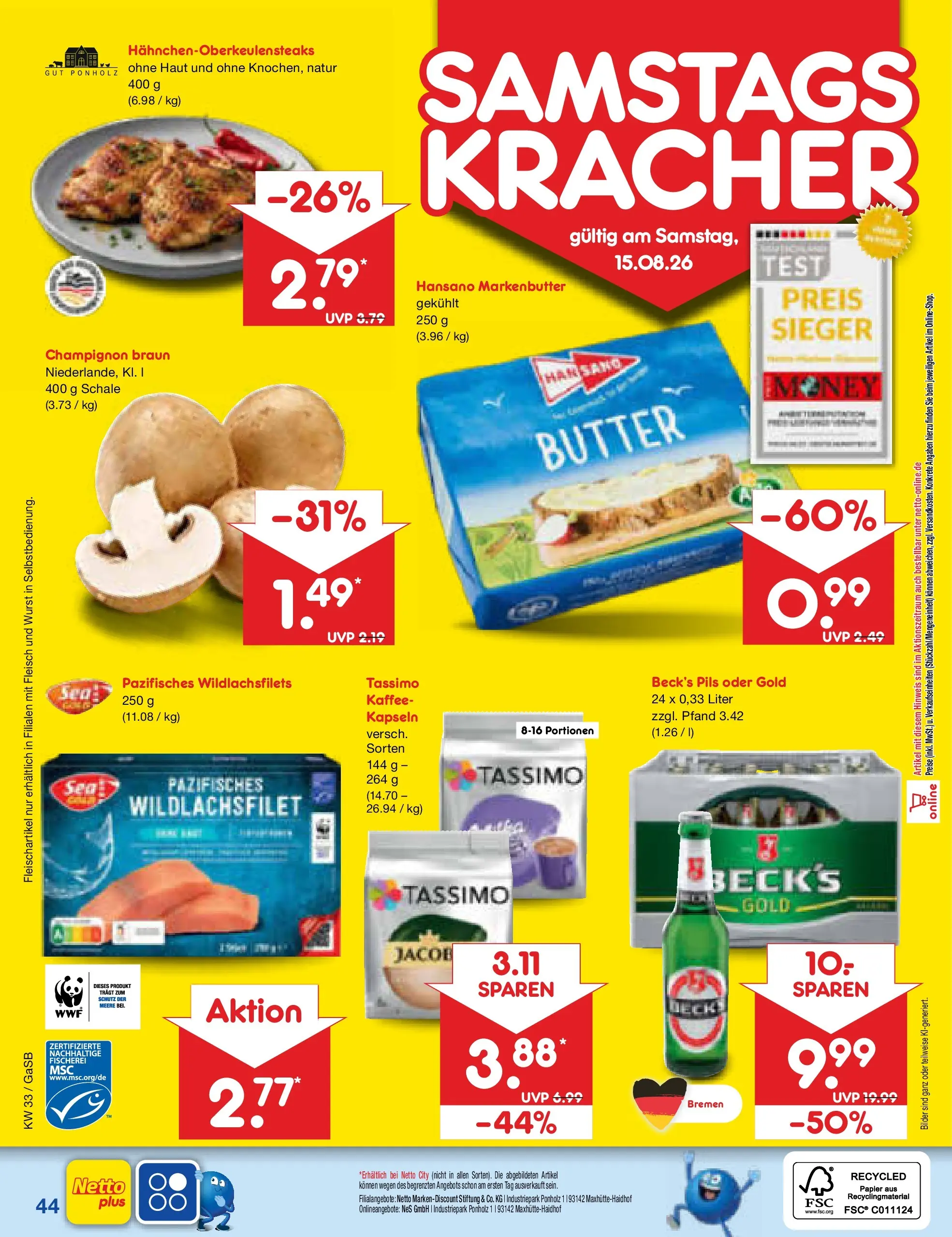 Netto Marken-Discount Prospekt Bremen-Lesum (ab 10.08.2026) ยป Angebote | Seite: 60 | Produkte: Butter, Kaffee, Pils, Fleisch Netto Marken-Discount Prospekt Bremen-Lesum (ab 10.08.2026) ยป Angebote | Seite: 60 | Produkte: Butter, Kaffee, Pils, Fleisch