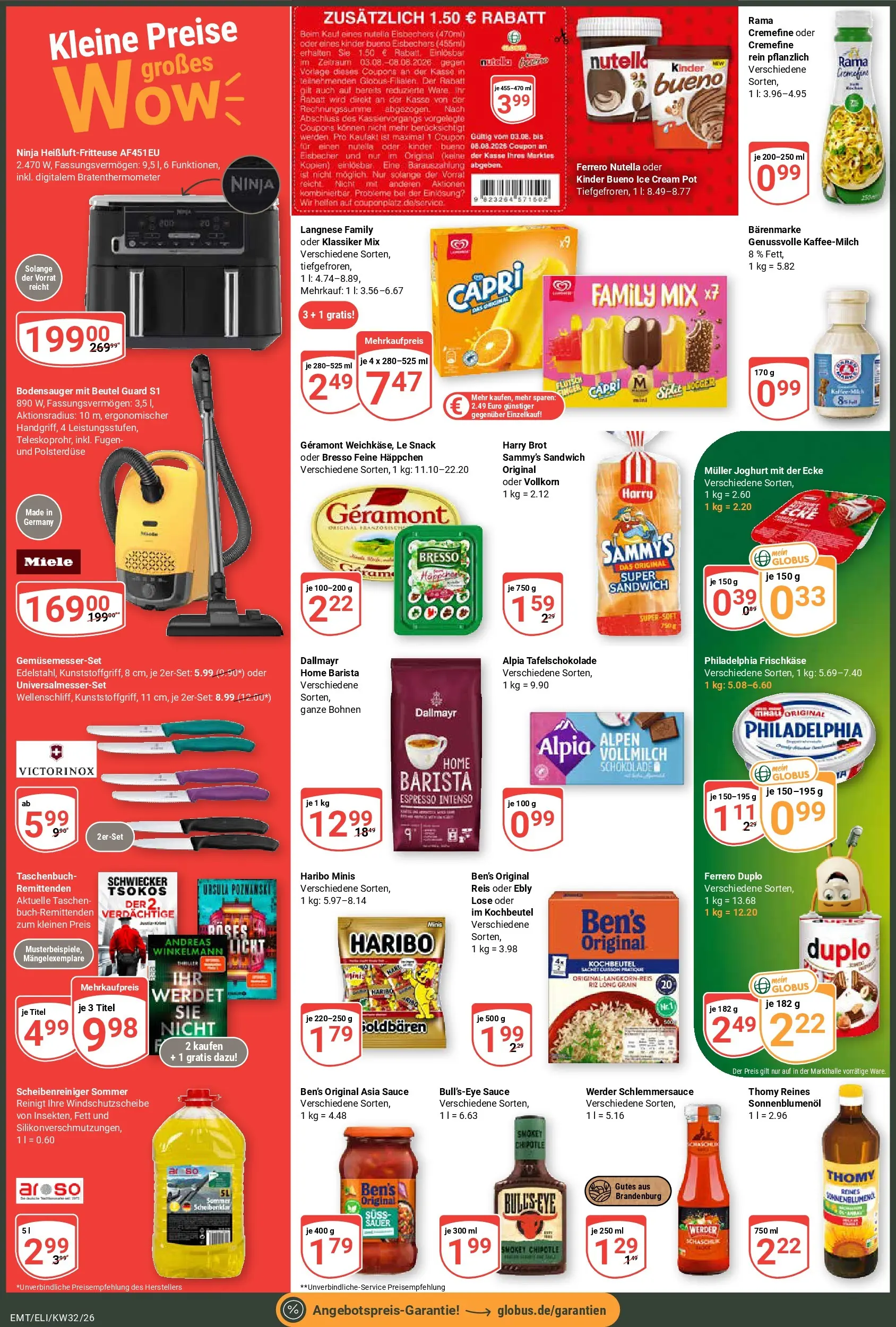 Globus Prospekt Erfurt-Linderbach (ab 03.08.2026) » Angebote online | Seite: 2 | Produkte: Haribo, Nutella, Reis, Heißluftfritteuse