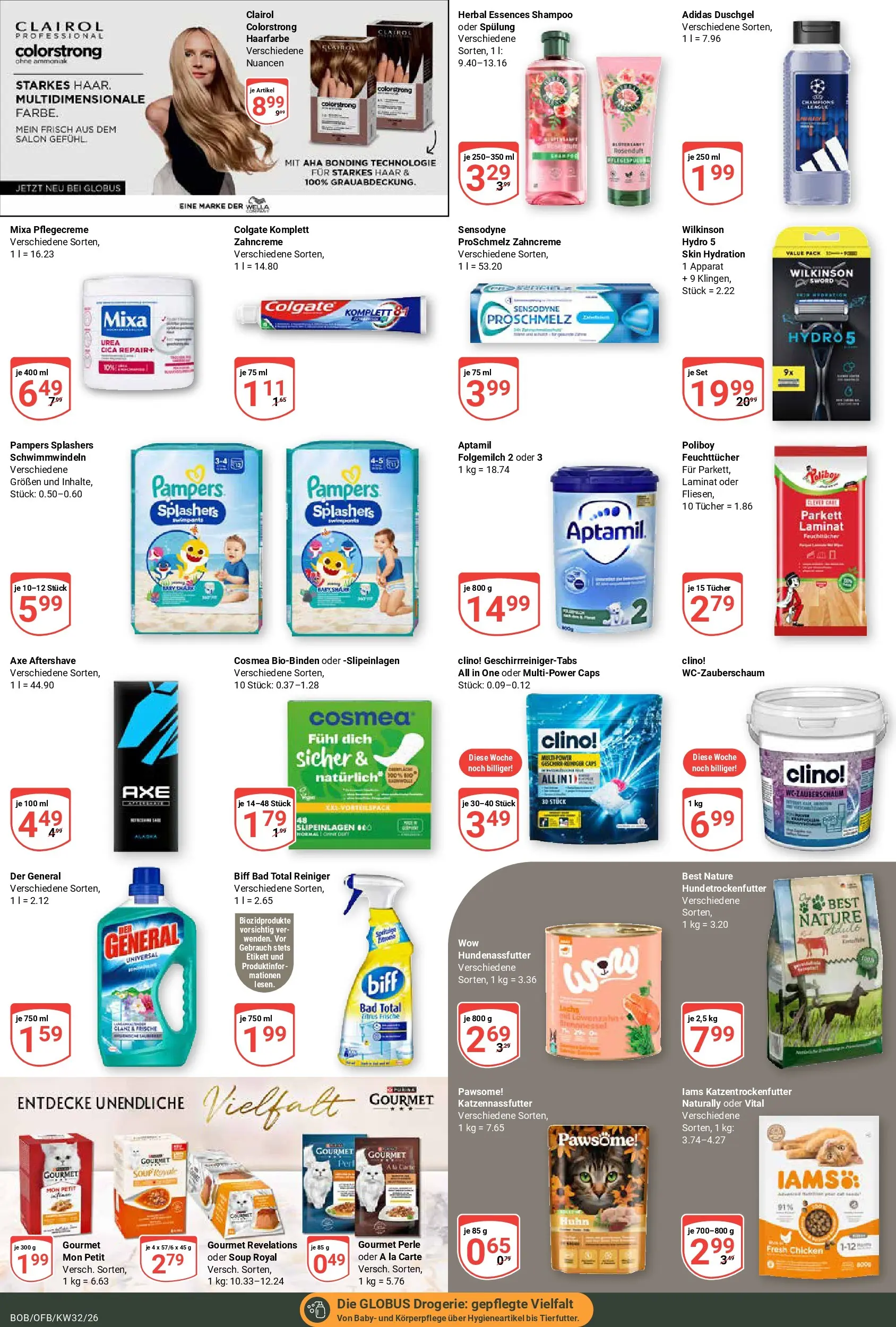 Globus Prospekt Bobenheim-Roxheim (ab 03.08.2026) » Angebote online | Seite: 25 | Produkte: Haarfarbe, Duschgel, Lachs, Axe