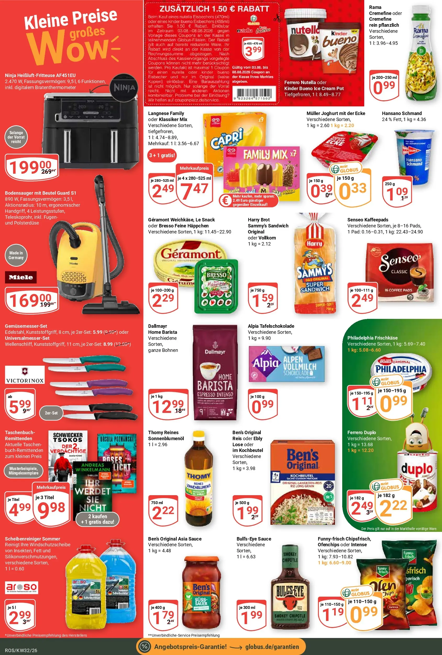 Globus Prospekt Lambrechtshagen (ab 03.08.2026) » Angebote online | Seite: 2 | Produkte: Sonnenblumenol, Philadelphia, Senseo kaffeepads, Chips