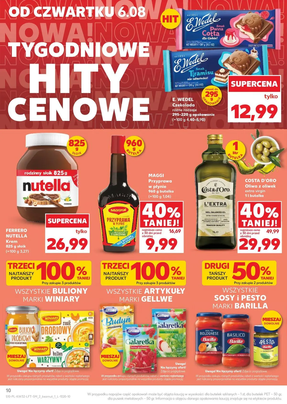 Kaufland gazetka od 06.08.2026 - od jutra PDF | Strona: 10 | Produkty: Galaretka, Nutella, Czekolada, Krem