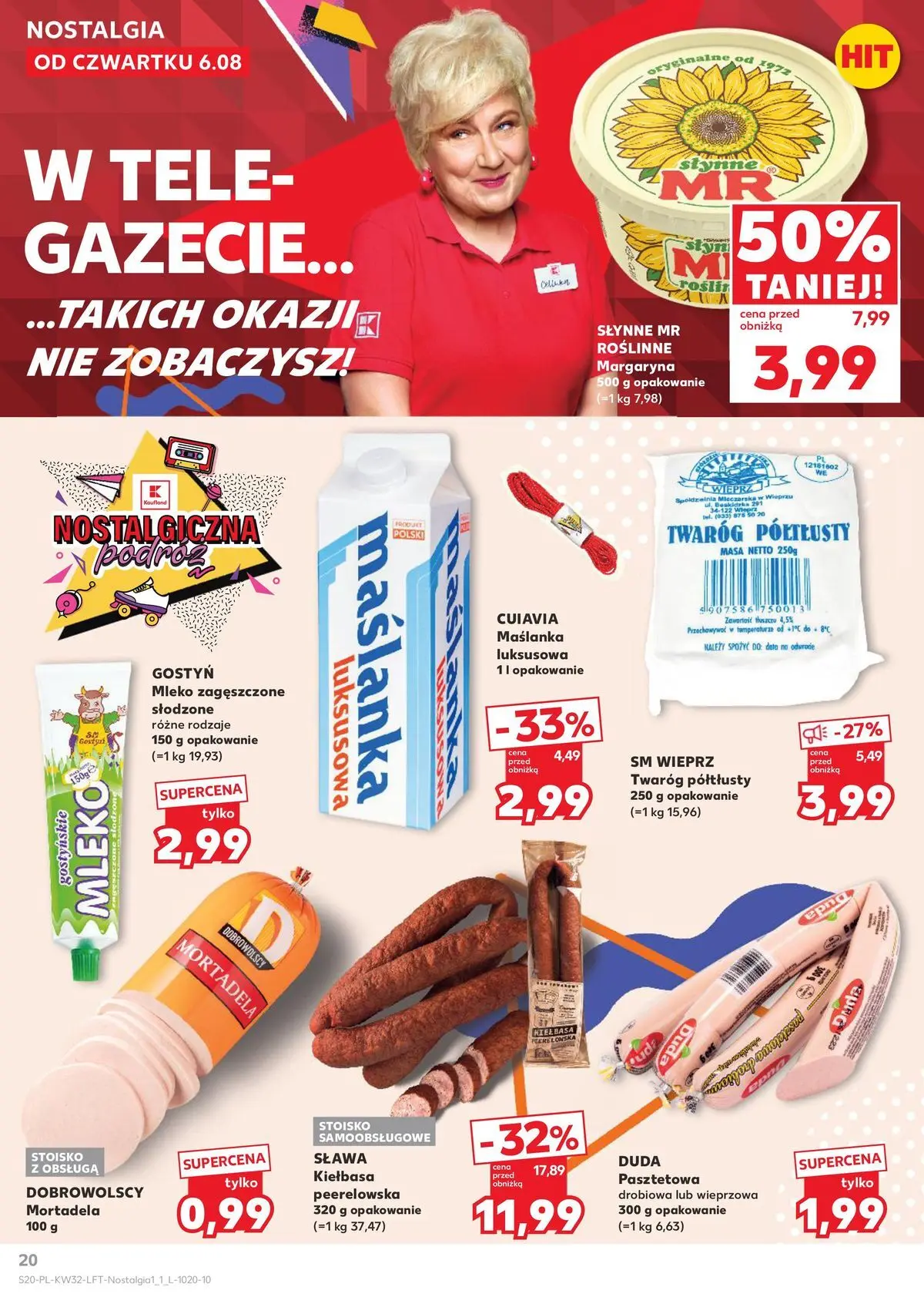 Kaufland gazetka od 06.08.2026 - od jutra PDF | Strona: 20 | Produkty: Kiełbasa, Mortadela, Mleko, Twaróg