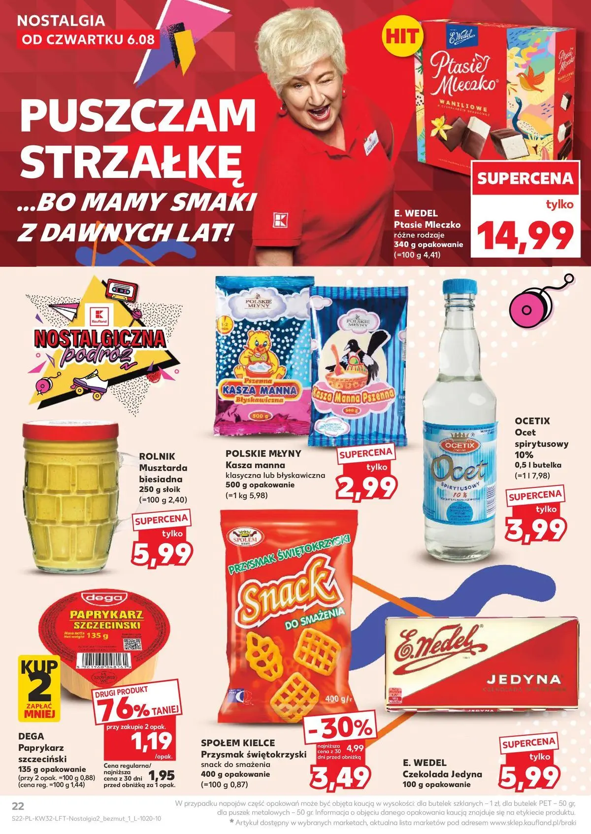 Kaufland gazetka od 06.08.2026 - od jutra PDF | Strona: 22 | Produkty: Paprykarz, Paprykarz szczeciński, Ptasie mleczko, Czekolada