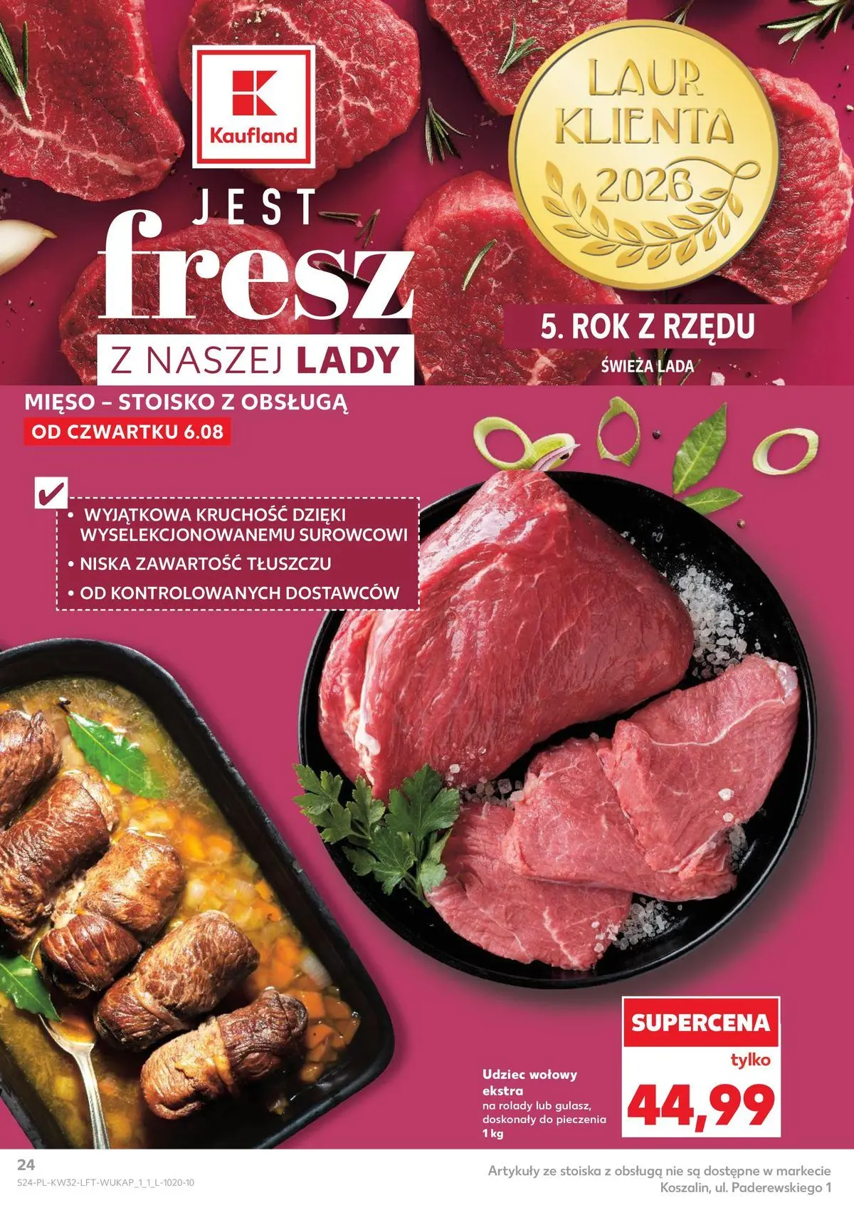Kaufland gazetka od 06.08.2026 - od jutra PDF | Strona: 24 | Produkty: Mięso