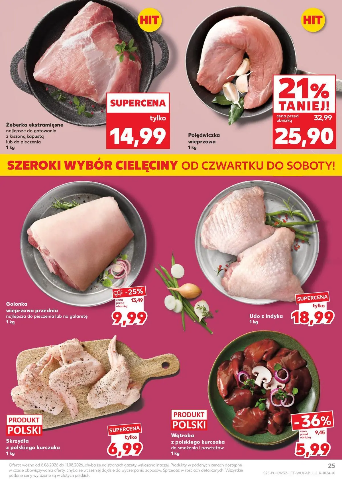 Kaufland gazetka od 06.08.2026 - od jutra PDF | Strona: 25 | Produkty: Kapusta, Polędwiczka wieprzowa, Golonka wieprzowa