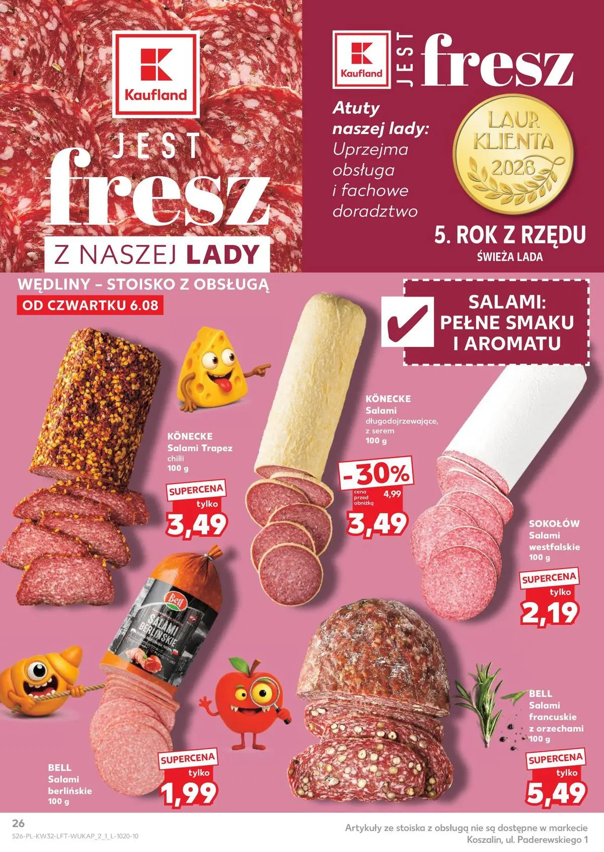 Kaufland gazetka od 06.08.2026 - od jutra PDF | Strona: 26 | Produkty: Chili, Bell, Salami, Wędliny