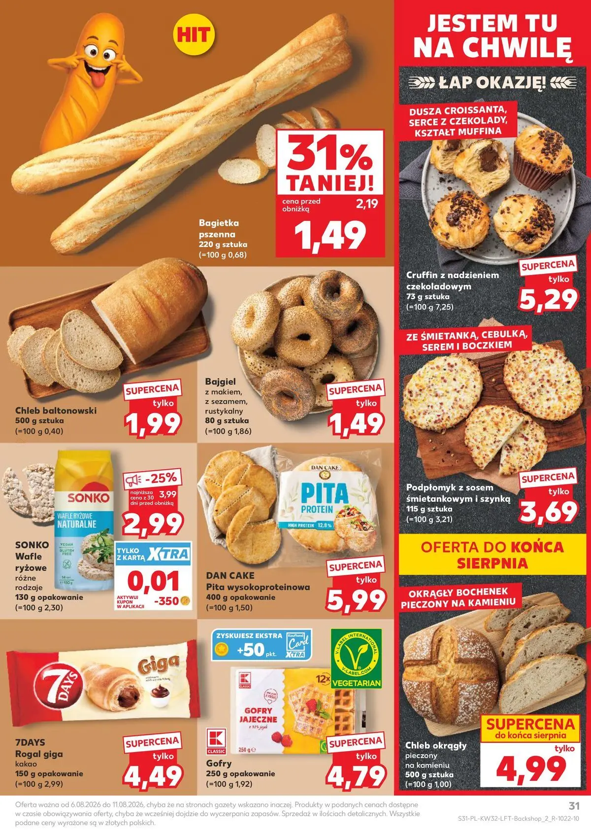 Kaufland gazetka od 06.08.2026 - od jutra PDF | Strona: 31 | Produkty: Karta, Wafle, Kakao, Chleb