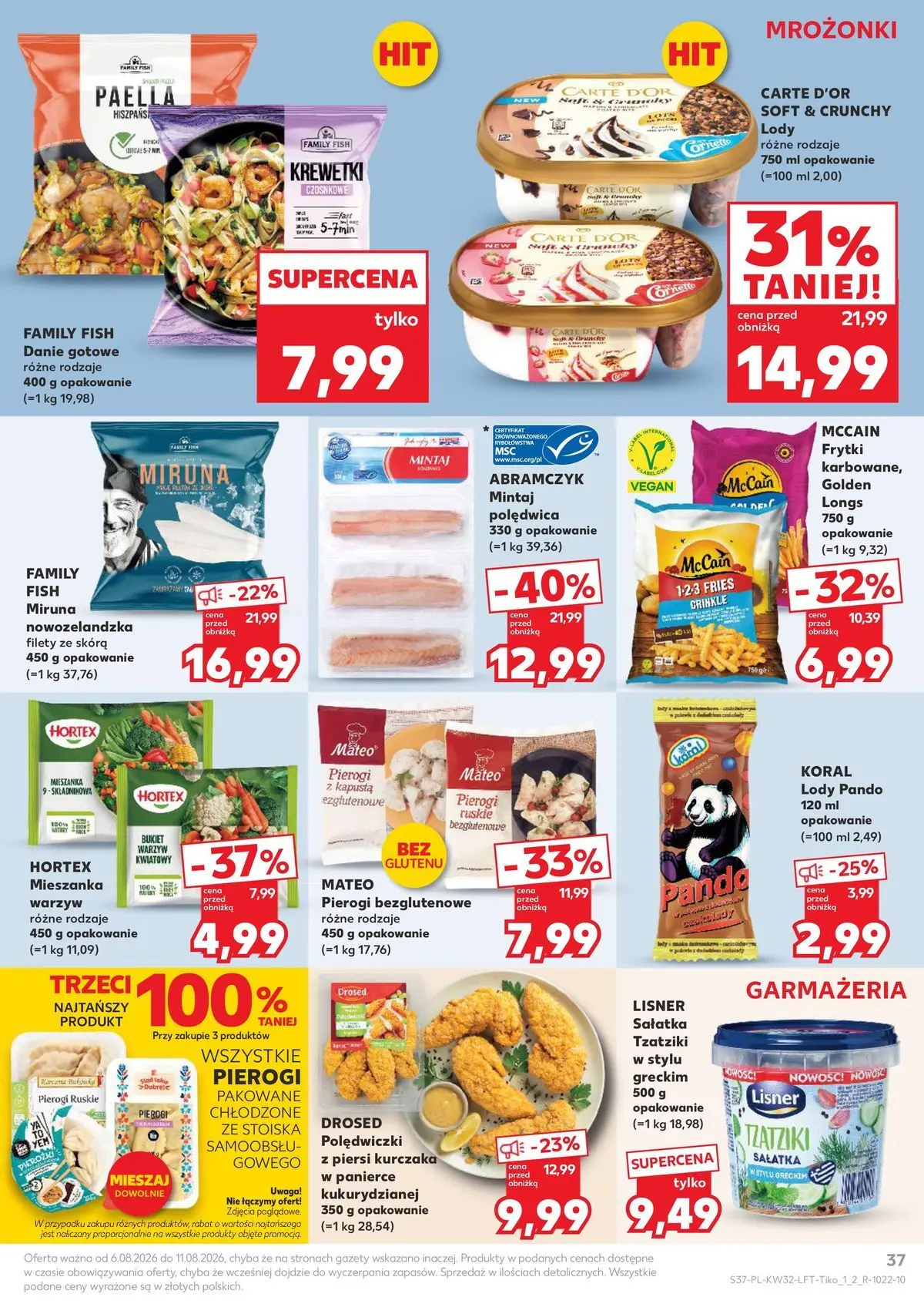 Kaufland gazetka od 06.08.2026 - od jutra PDF | Strona: 37 | Produkty: Tzatziki, Krewetki, Miruna, Sałatka