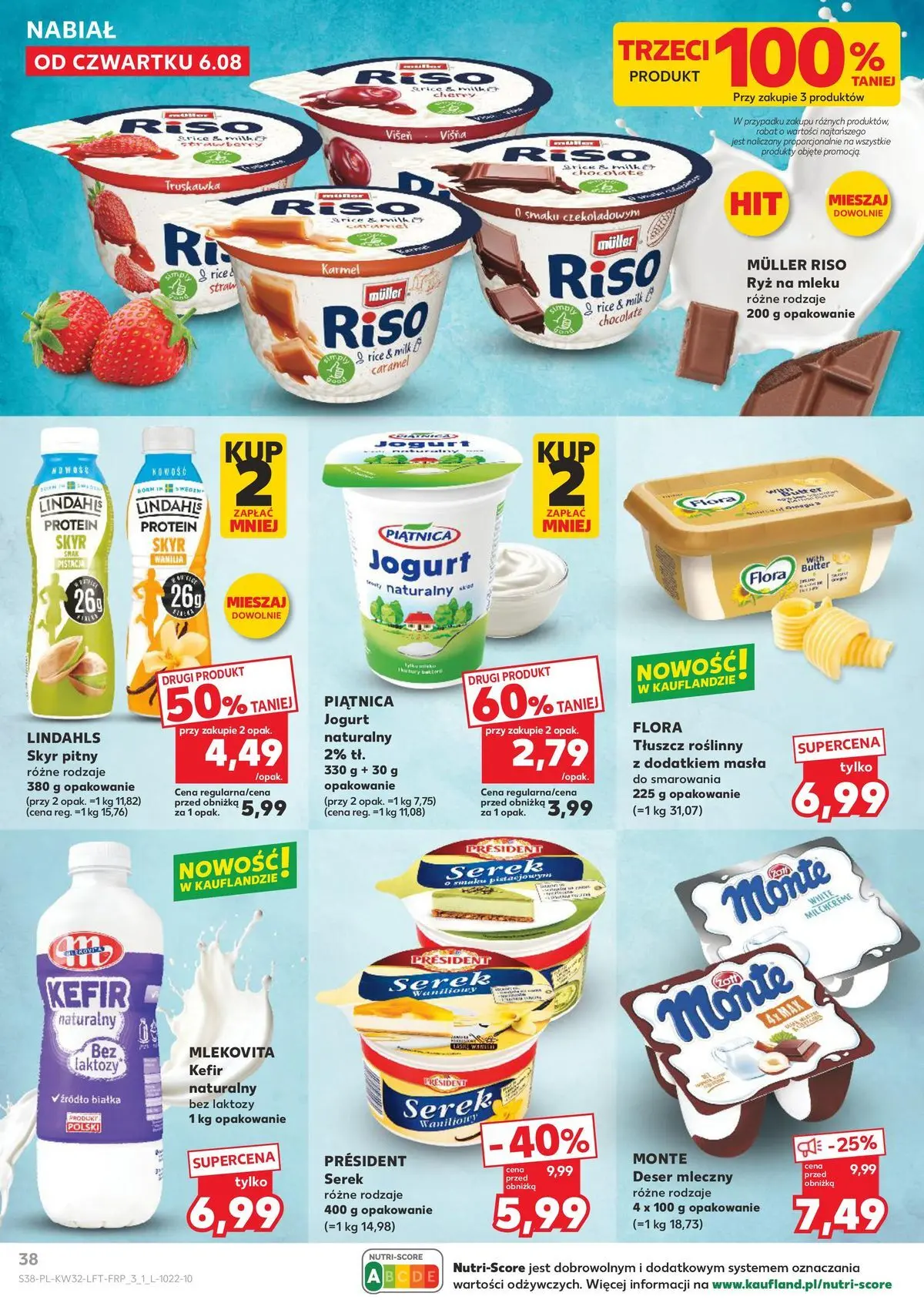 Kaufland gazetka od 06.08.2026 - od jutra PDF | Strona: 38 | Produkty: Bez laktozy, Kefir, Serek, Skyr