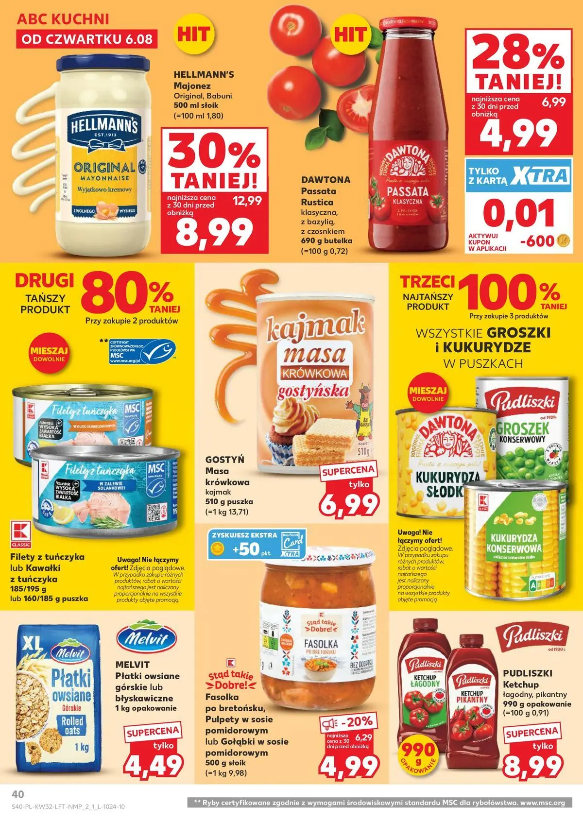 Kaufland gazetka od 06.08.2026 - od jutra PDF | Strona: 40 | Produkty: Groszek, Płatki owsiane, Ketchup, Płatki