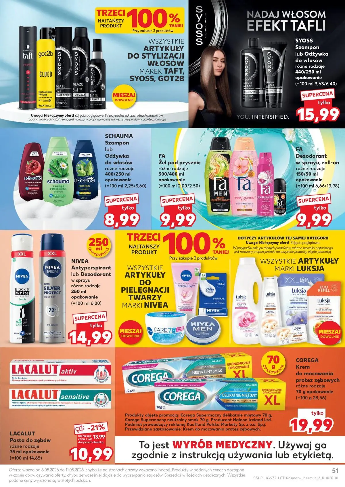 Kaufland gazetka od 06.08.2026 - od jutra PDF | Strona: 51 | Produkty: Odżywka, Odżywka do włosów, Żel pod prysznic, Krem